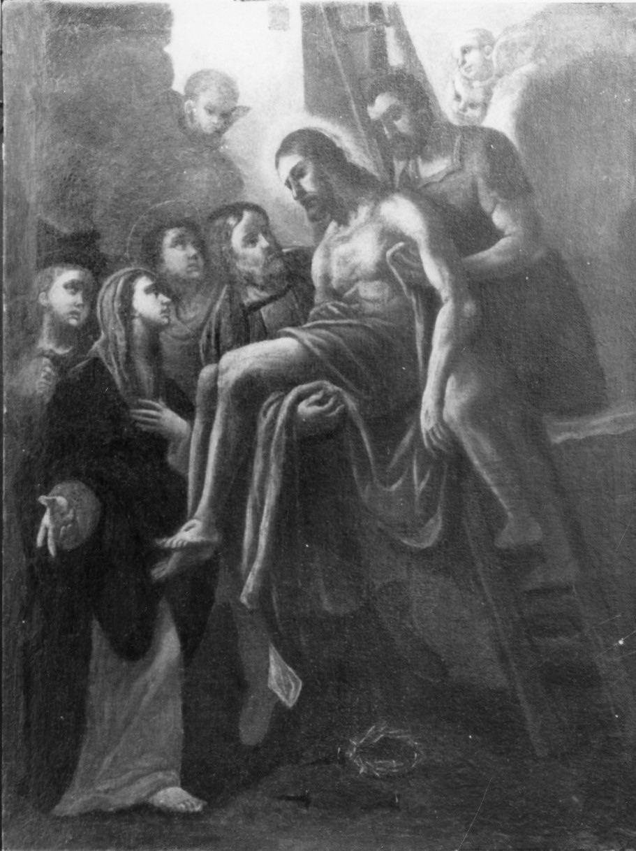 deposizione di Cristo dalla croce (dipinto) - ambito sardo (sec. XVII)