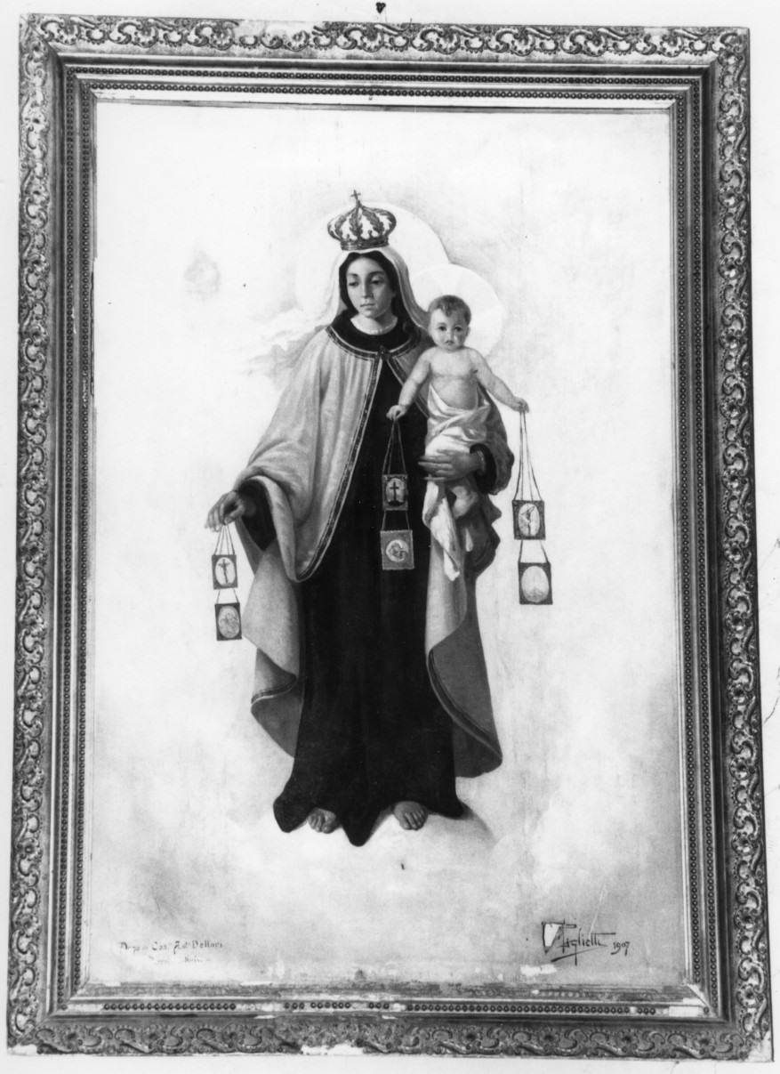 Madonna del Carmelo (dipinto) di Paglietti Mario (sec. XX)