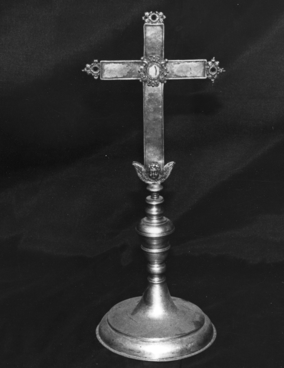 reliquiario - a croce - bottega sarda (fine/ inizio secc. XVIII/ XIX)