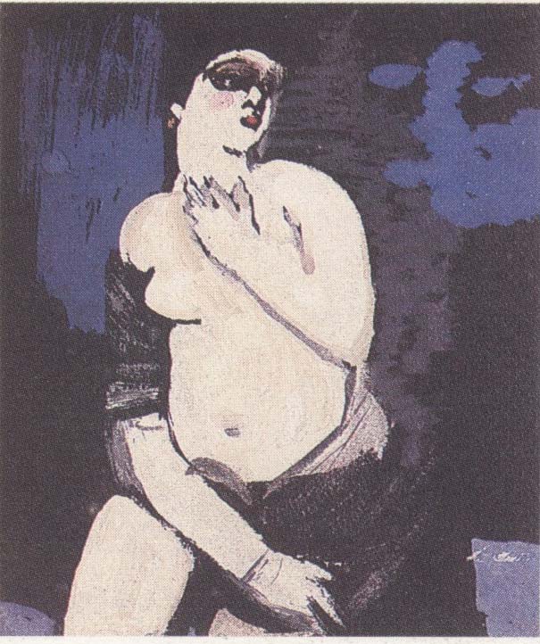 Nudo con veli neri (dipinto) di Biasi Giuseppe (secondo quarto sec. XX)