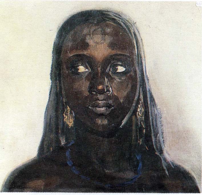 Negra (studio di testa) (dipinto) di Biasi Giuseppe (secondo quarto sec. XX)