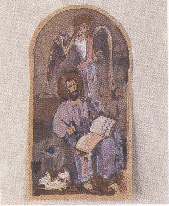 San Matteo Evangelista (dipinto) di Biasi Giuseppe (secondo quarto sec. XX)