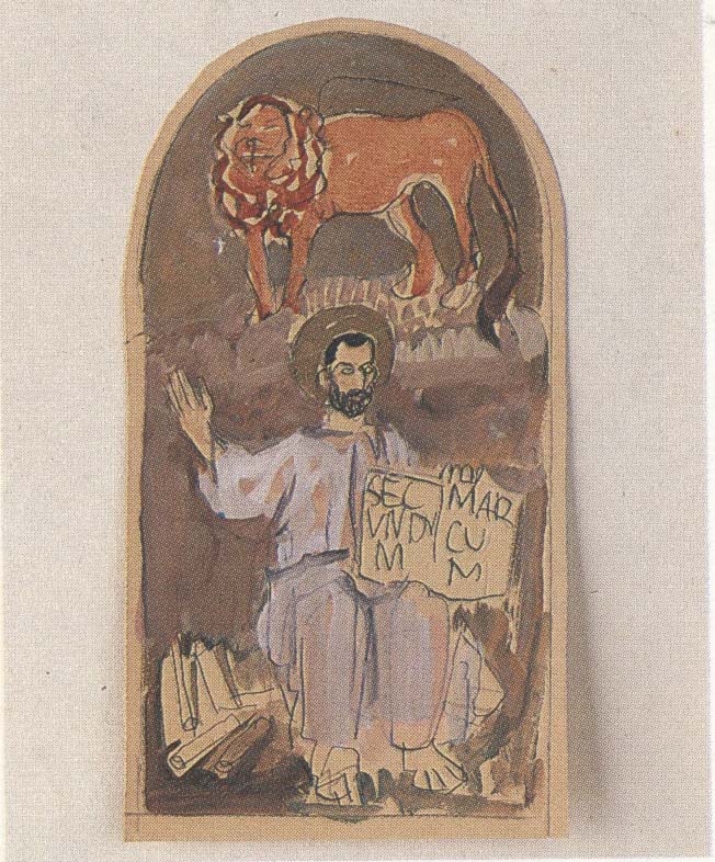 San Marco Evangelista (dipinto) di Biasi Giuseppe (secondo quarto sec. XX)