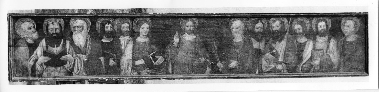 Cristo benedicente tra gli apostoli (retablo) - ambito sardo iberico (inizio sec. XVI)