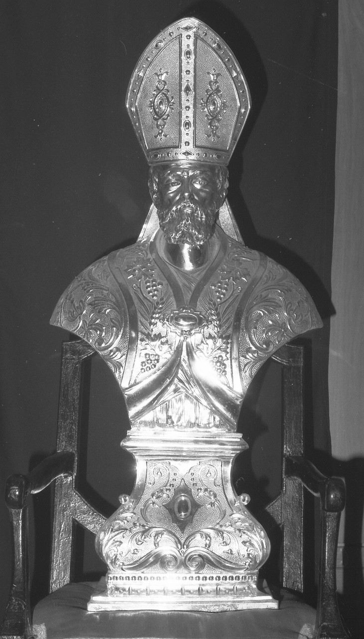 Santo vescovo (reliquiario a busto) - bottega italiana (seconda metà sec. XIX)