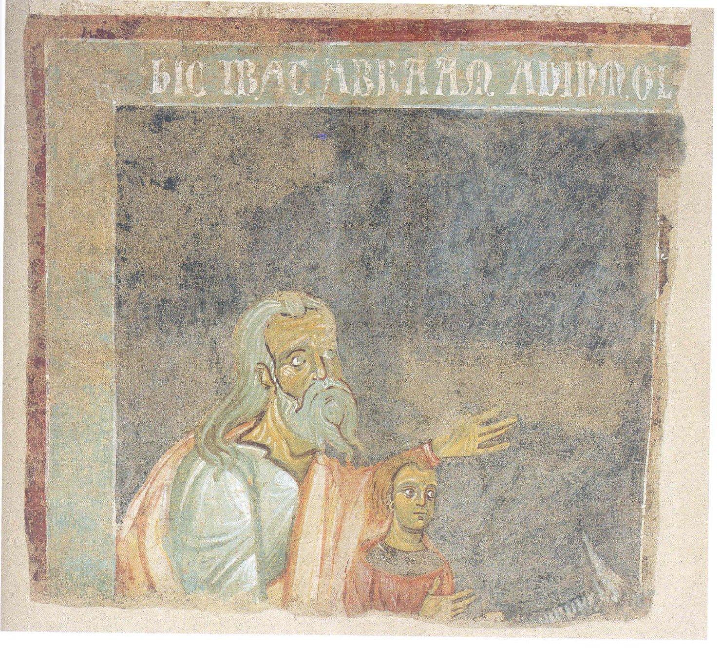 Storie della vita di Abramo e Isacco (dipinto, frammento) - ambito pisano (sec. XIII)