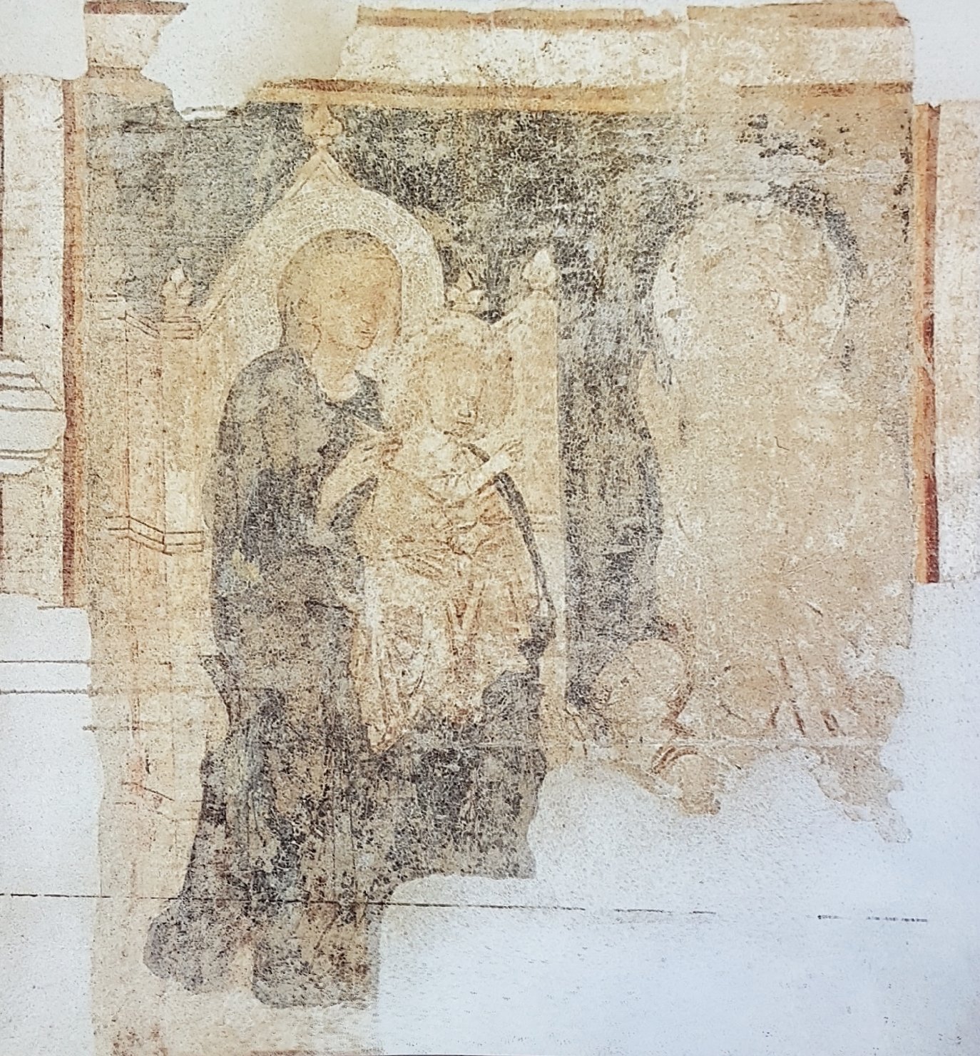 Madonna in trono con Bambino e Santi (dipinto, frammento) di Buonamico di Martino detto Buffalmacco (attribuito) (inizio sec. XIV)