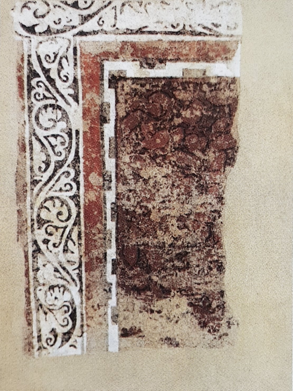 motivi decorativi vegetali (dipinto, frammento) - ambito volterrano (fine/ inizio secc. XII/ XIII)