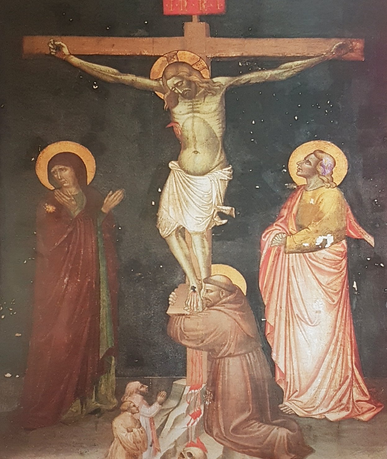 crocifissione di Cristo con la Madonna e santi (dipinto, opera isolata) di Giovanni di Pietro da Napoli (sec. XV)
