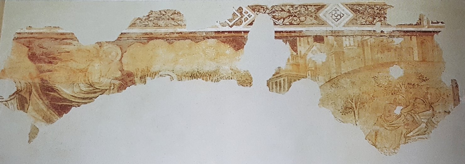 veduta di città (dipinto, frammento) di Gaddi Taddeo (cerchia) (metà sec. XIV)