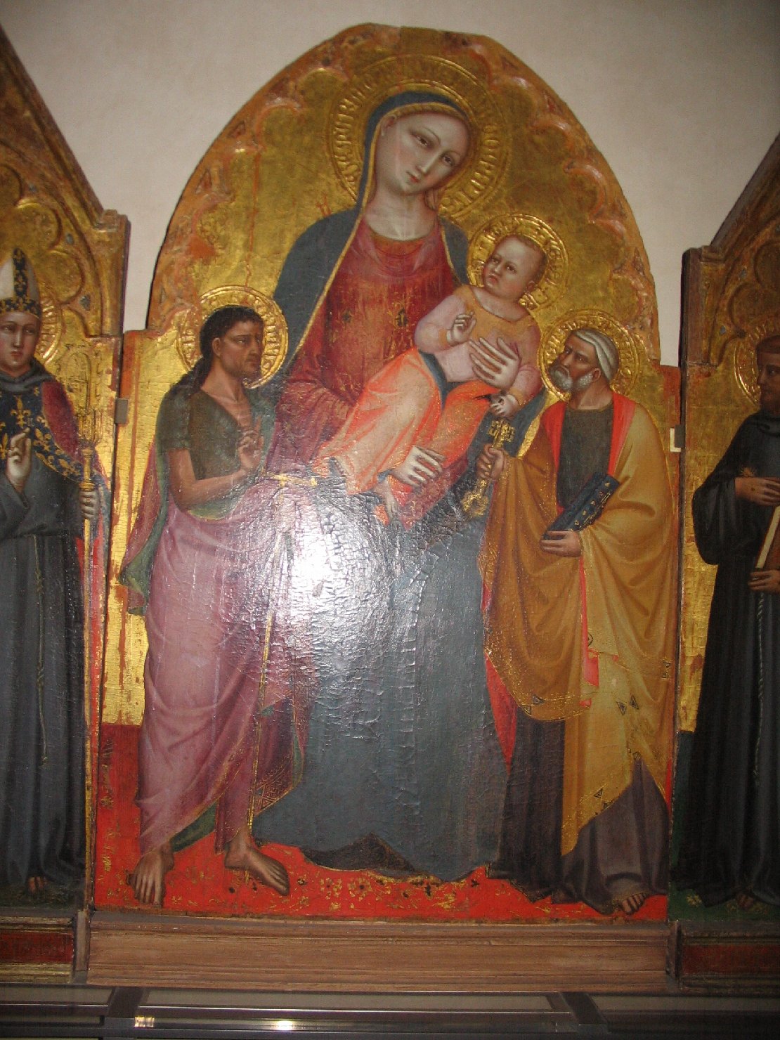 Madonna con Bambino e altri personaggi (dipinto, opera isolata) di Bicci di Lorenzo (inizio sec. XV)