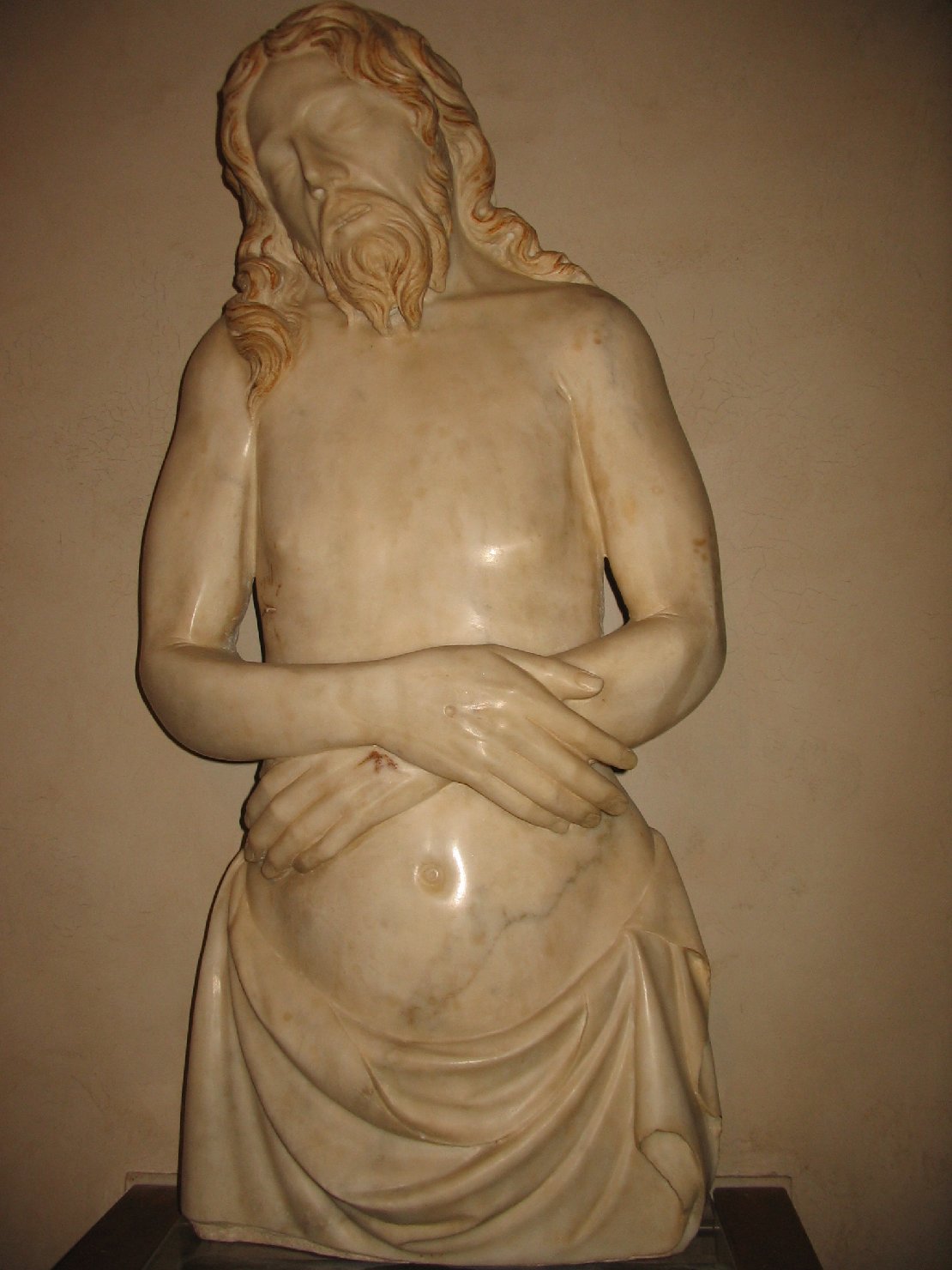 Cristo in pietà (rilievo, opera isolata) di Nino Pisano (attribuito) (seconda metà sec. XIV)