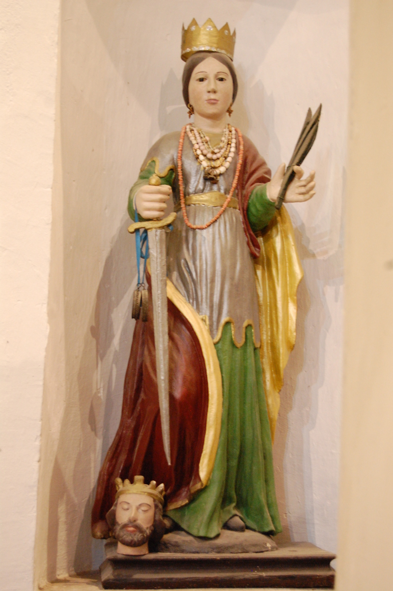 Santa Caterina di Alessandria, Santa Caterina di Alessandria (scultura - scultura lignea policroma) - bottega sarda (seconda metà sec. XVIII)