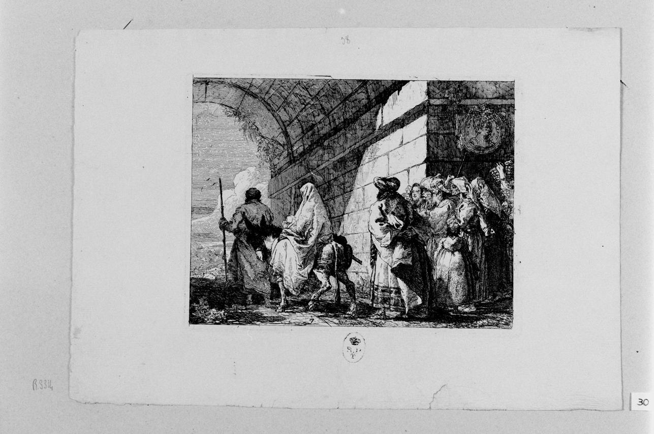 la fuga in Egitto, fuga in Egitto (stampa) di Tiepolo Gian Domenico (seconda metà sec. XVIII)