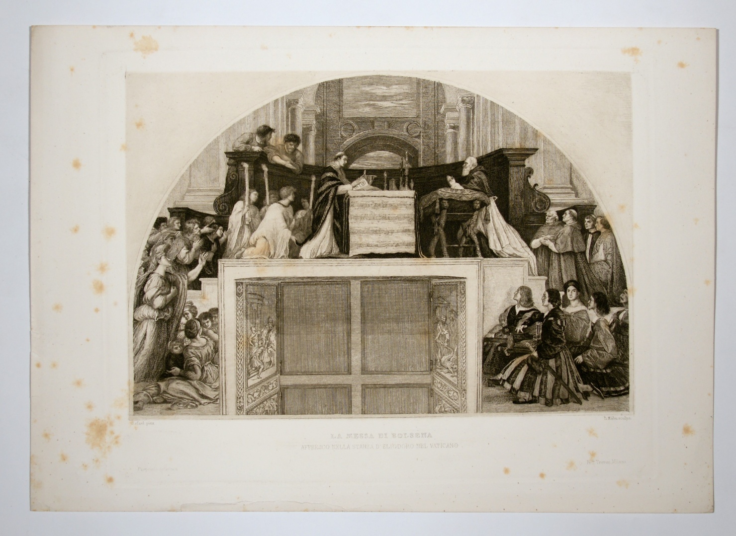 La messa di Bolsena, messa di Bolsena (stampa) di Sanzio Raffaello, Kuhn Ludwig (sec. XIX)