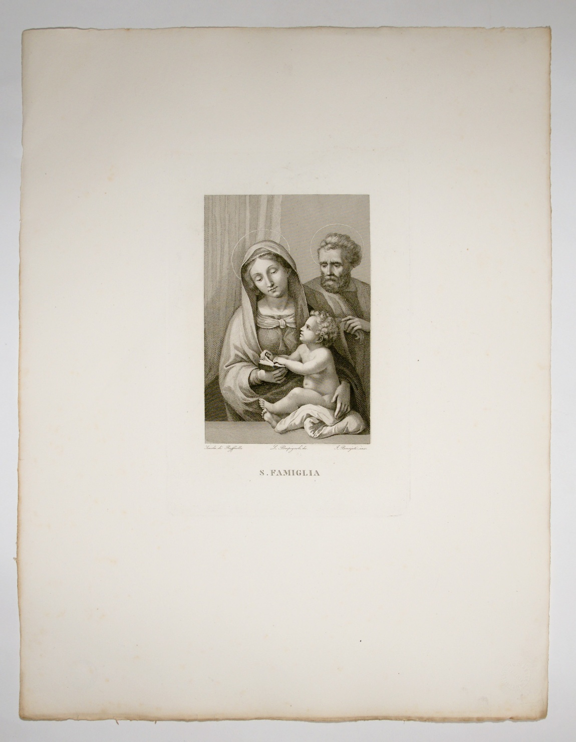 S. Famiglia, Sacra Famiglia (stampa, serie) di Pippi Giulio detto Giulio Romano, Pompignoli Luigi, Bonaiuti Ignazio (sec. XIX)