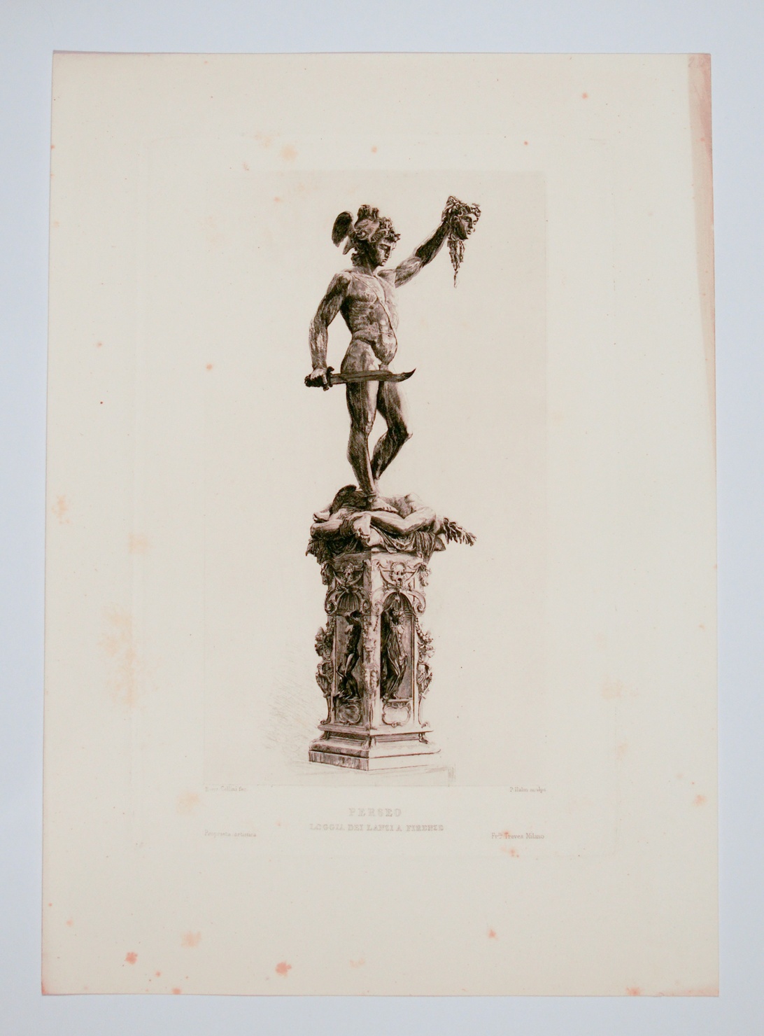 PERSEO, Perseo con la testa di Medusa (stampa) di Cellini Benvenuto, Halm Peter Von (metà sec. XIX)