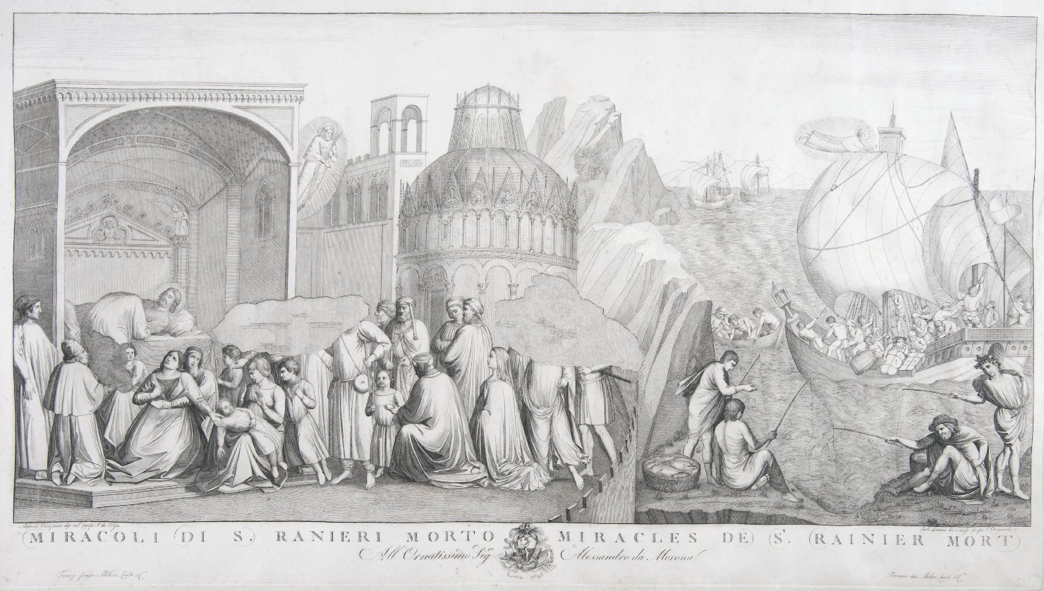 miracoli di San Ranieri (stampa, elemento d'insieme) di Lasinio Carlo (sec. XIX)