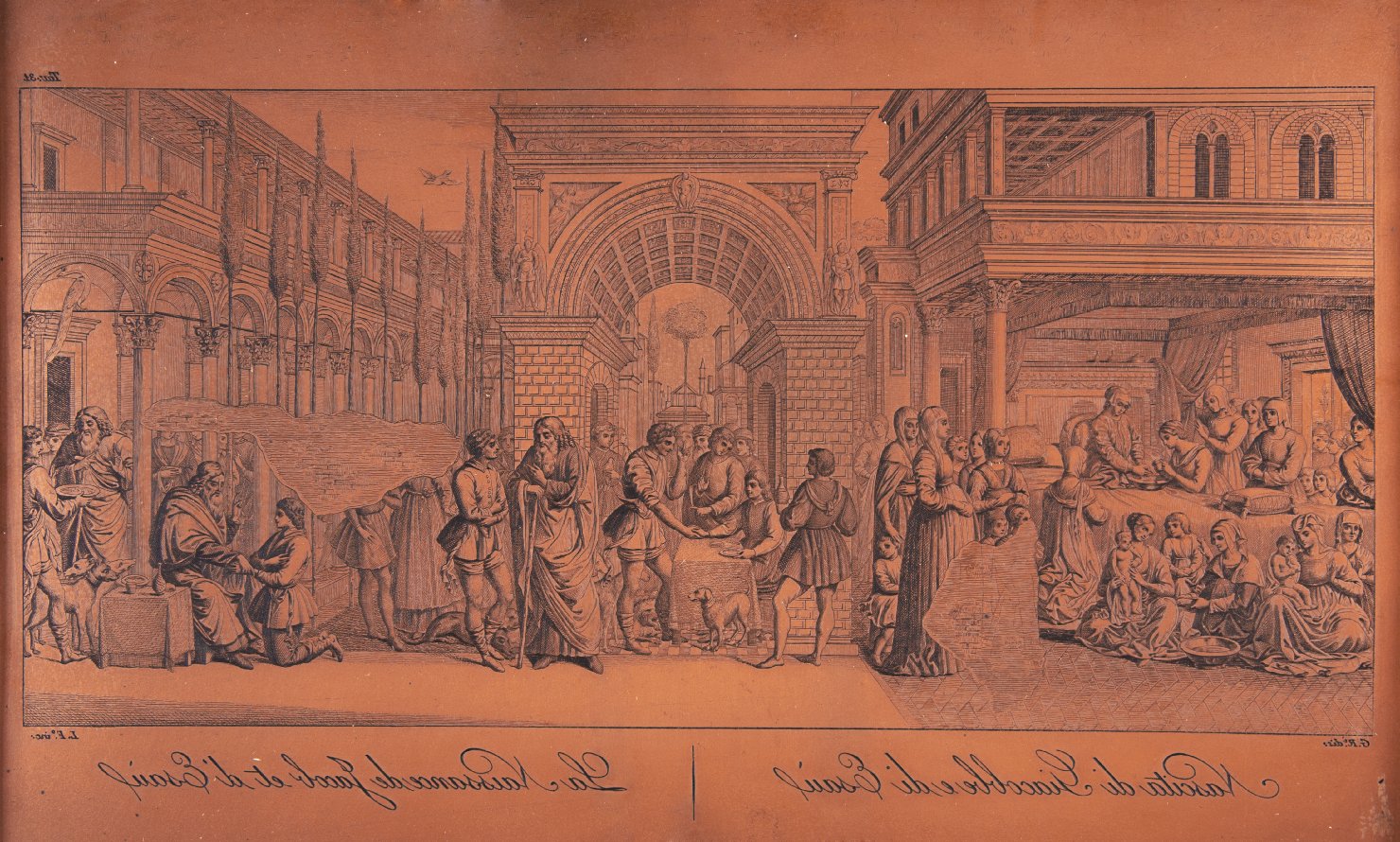 nascita di Esaù e Giacobbe (matrice, serie) di Lasinio Giovanni Paolo (sec. XIX)