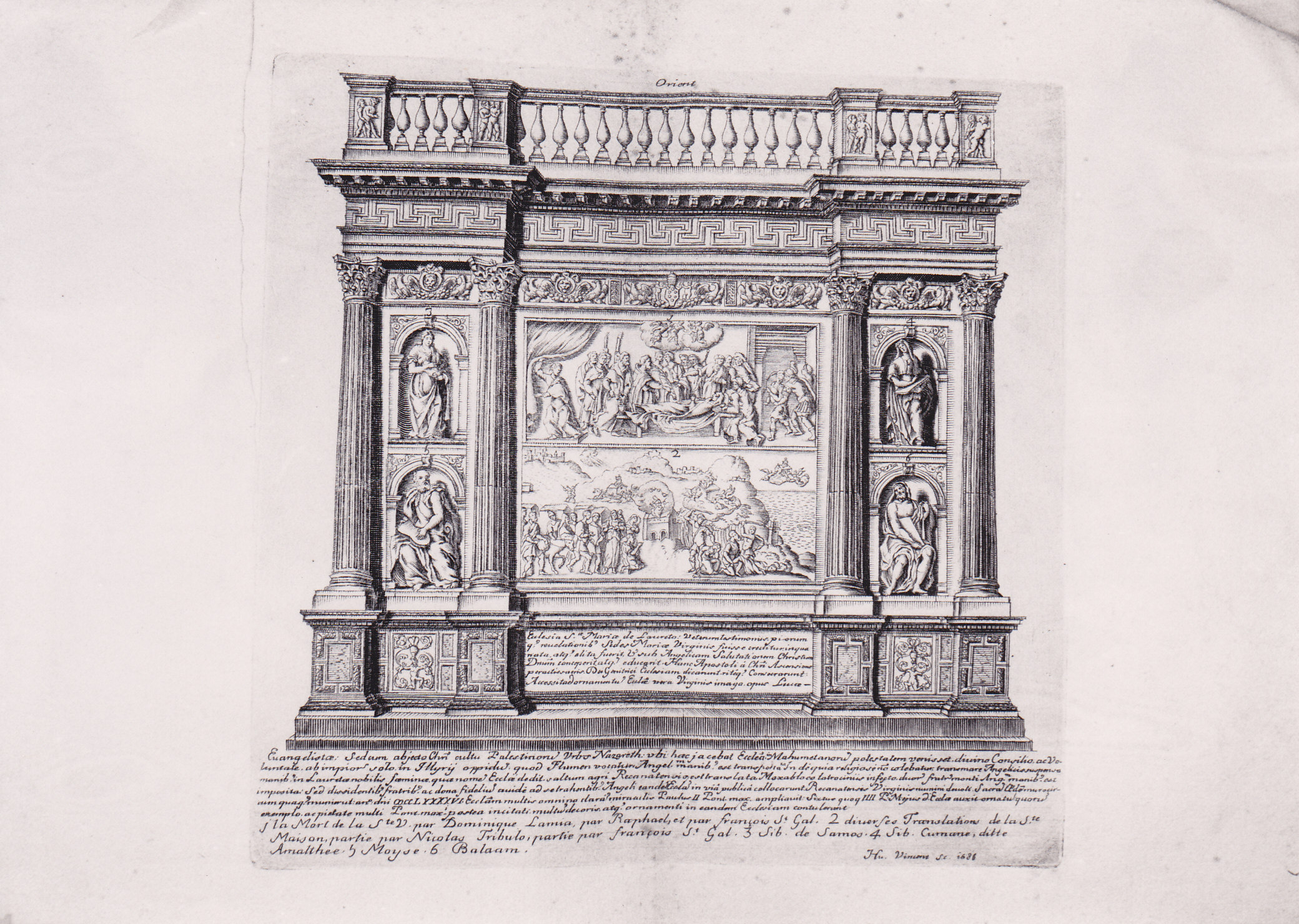 raffigurazione del lato orientale della Santa Casa di Loreto (stampa) di Hubert Vincent (XVII)