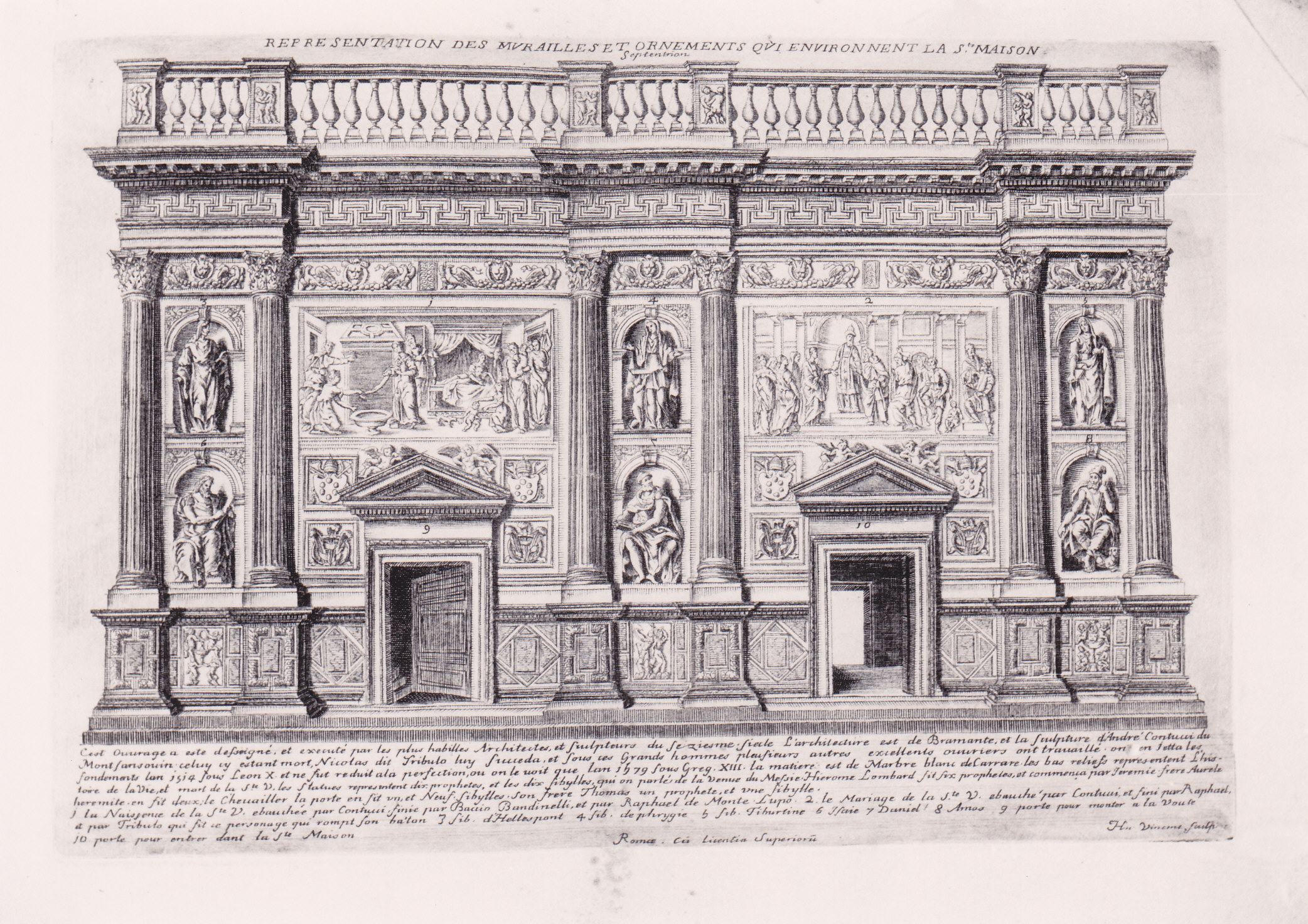 raffigurazione del lato settentrionale della Santa Casa di Loreto (stampa) di Hubert Vincent (XVII)