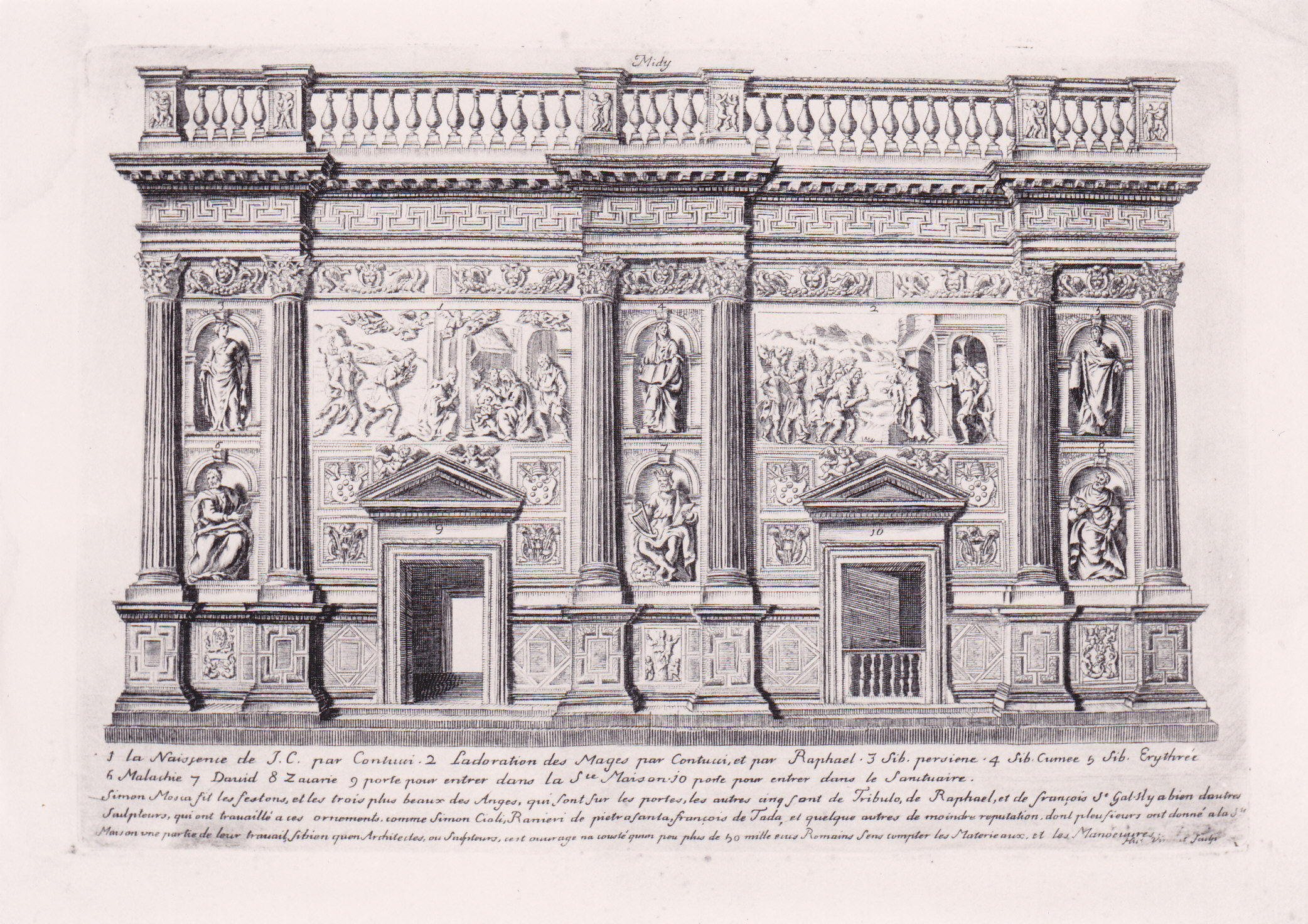 raffigurazione del lato meridionale della Santa Casa di Loreto (stampa) di Hubert Vincent (XVII)
