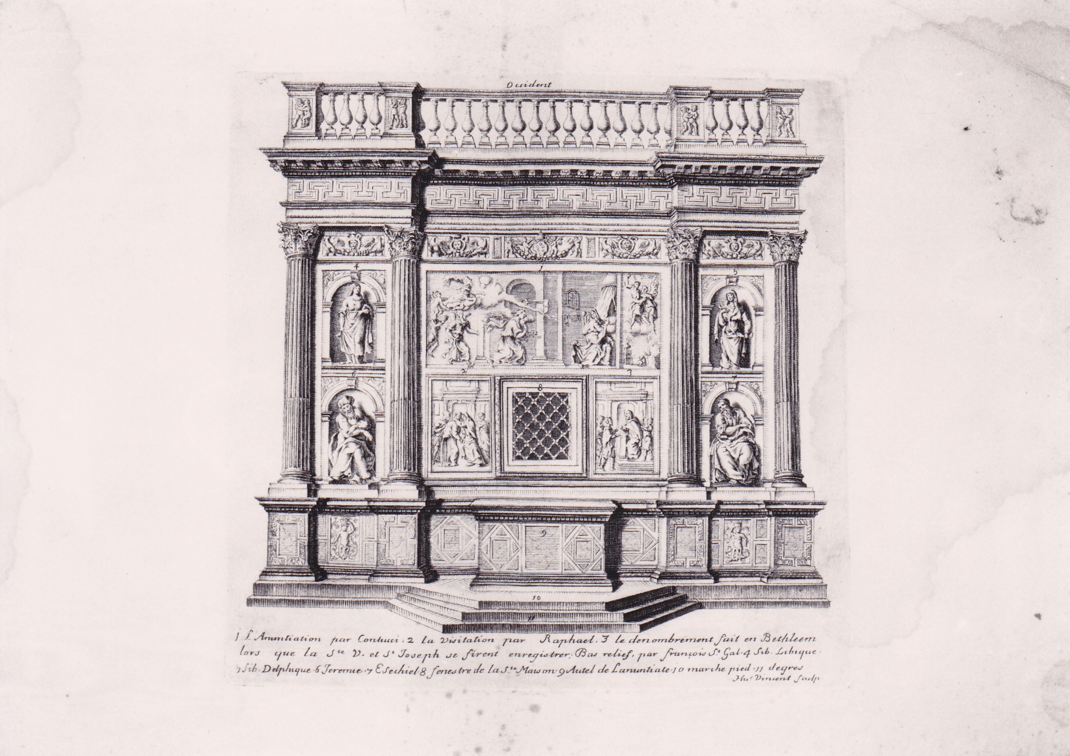 raffigurazione del lato occidentale della Santa Casa di Loreto (stampa) di Hubert Vincent (XVII)