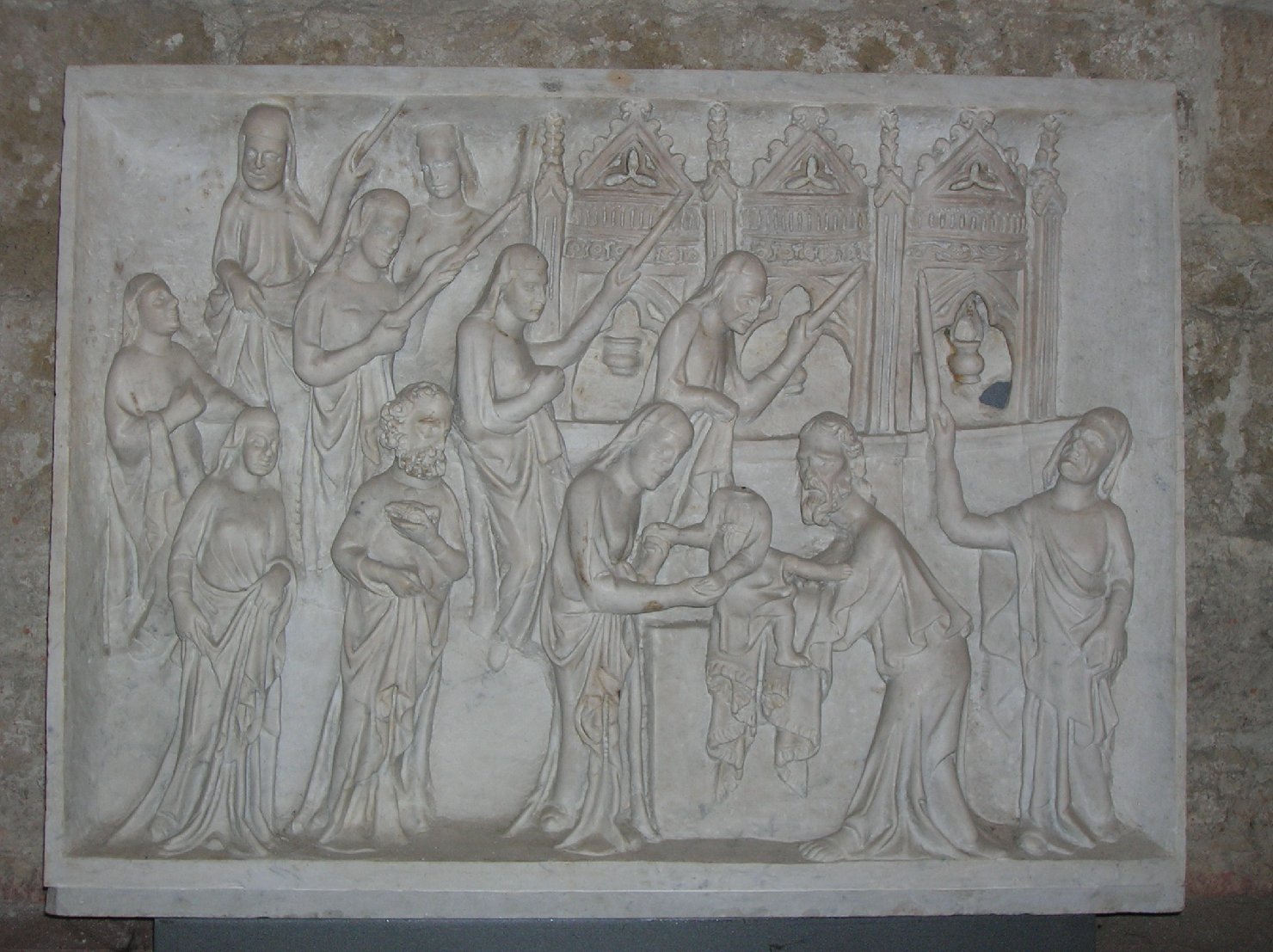 Presentazione al tempio ? (rilievo, elemento d'insieme) di Lupo di Francesco (attribuito) (prima metà sec. XIV)