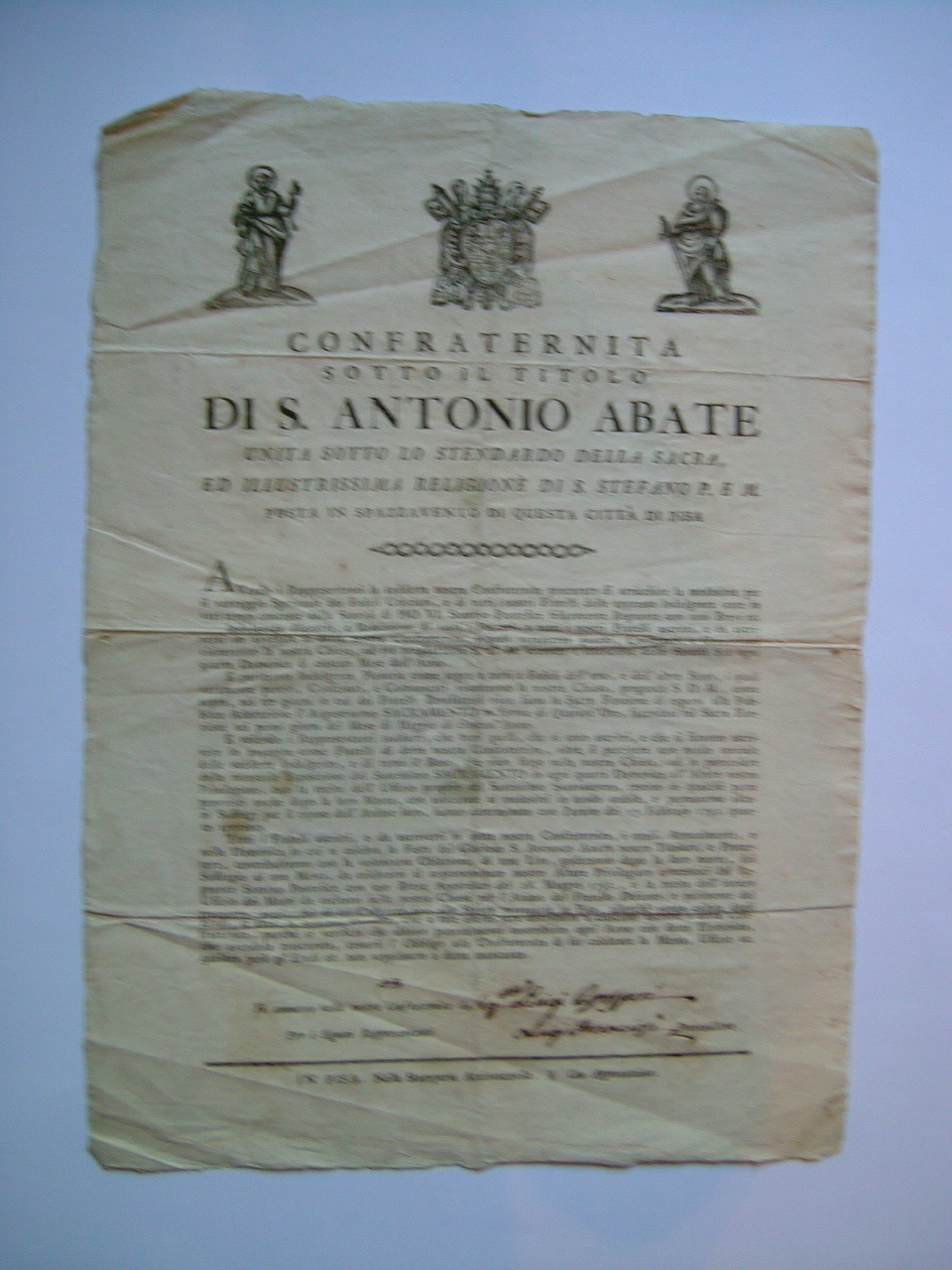 stemma papale (stampa, frammento) - ambito toscano (seconda metà sec. XVIII)