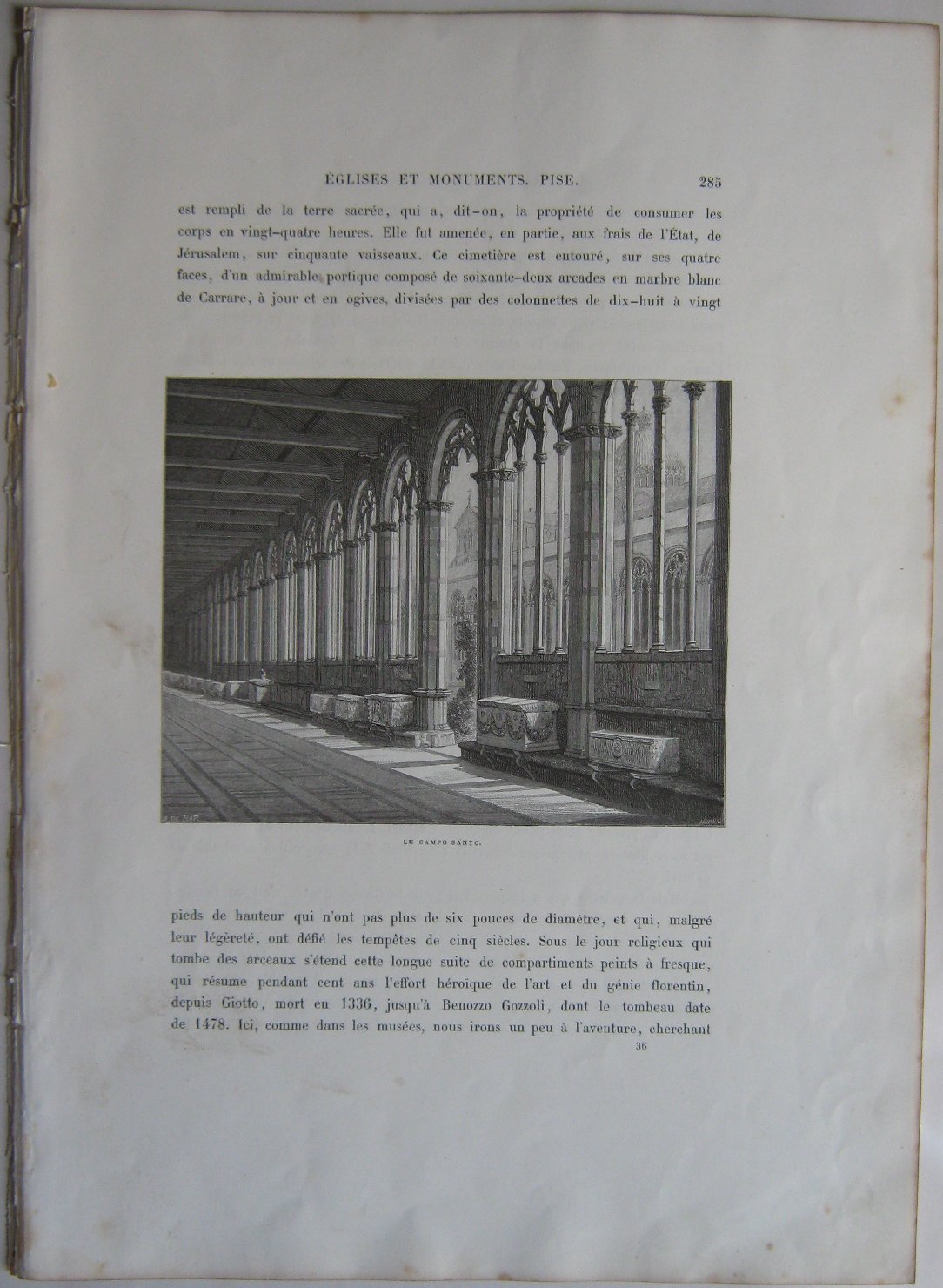 Pise, veduta di città (stampa, stampa composita) di Sargent A, Bar Alexandre de (terzo quarto sec. XIX)