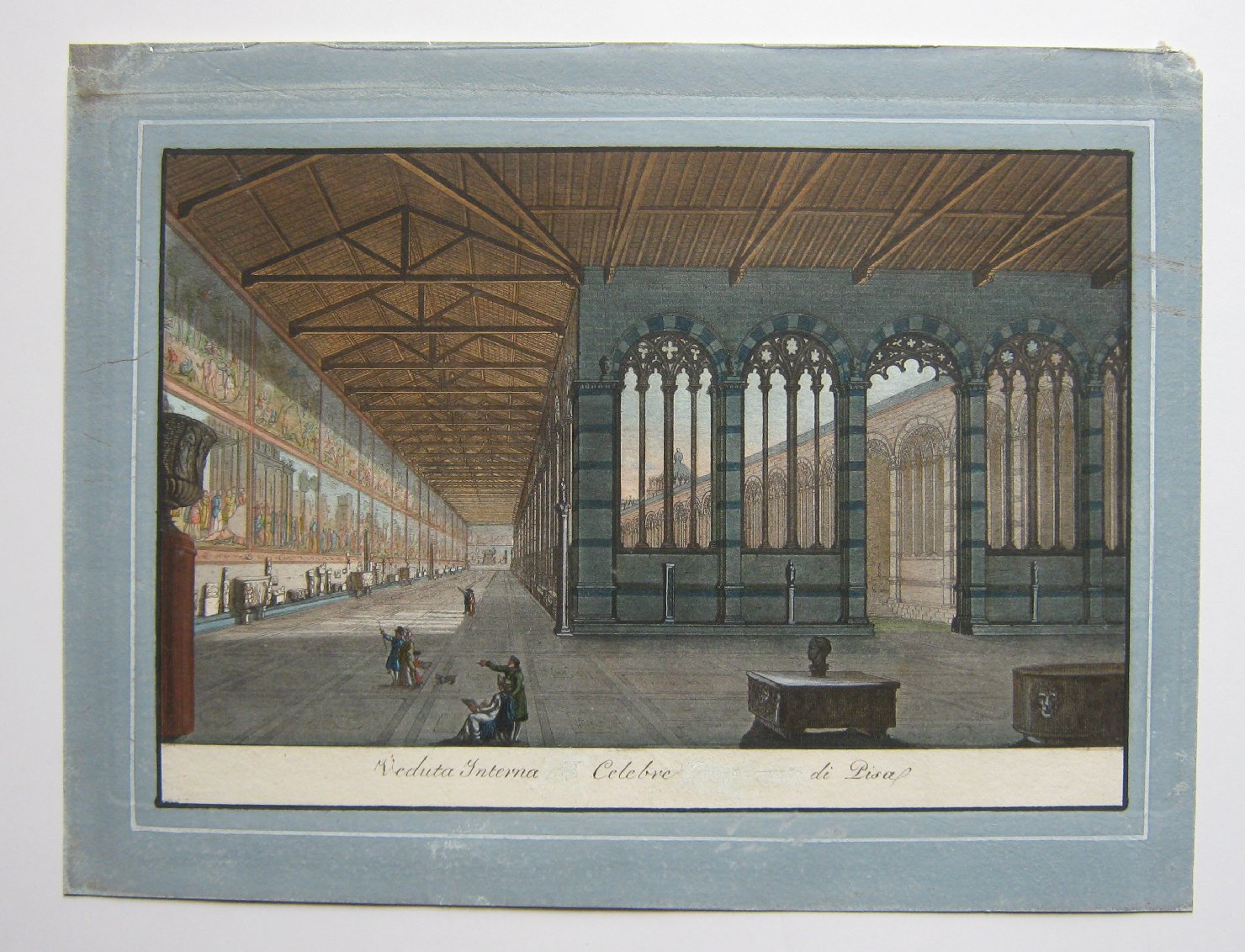 Veduta interna [...] Celebre [...] di Pisa, veduta di città (stampa, frammento) di Grassi Ranieri (secondo quarto sec. XIX)