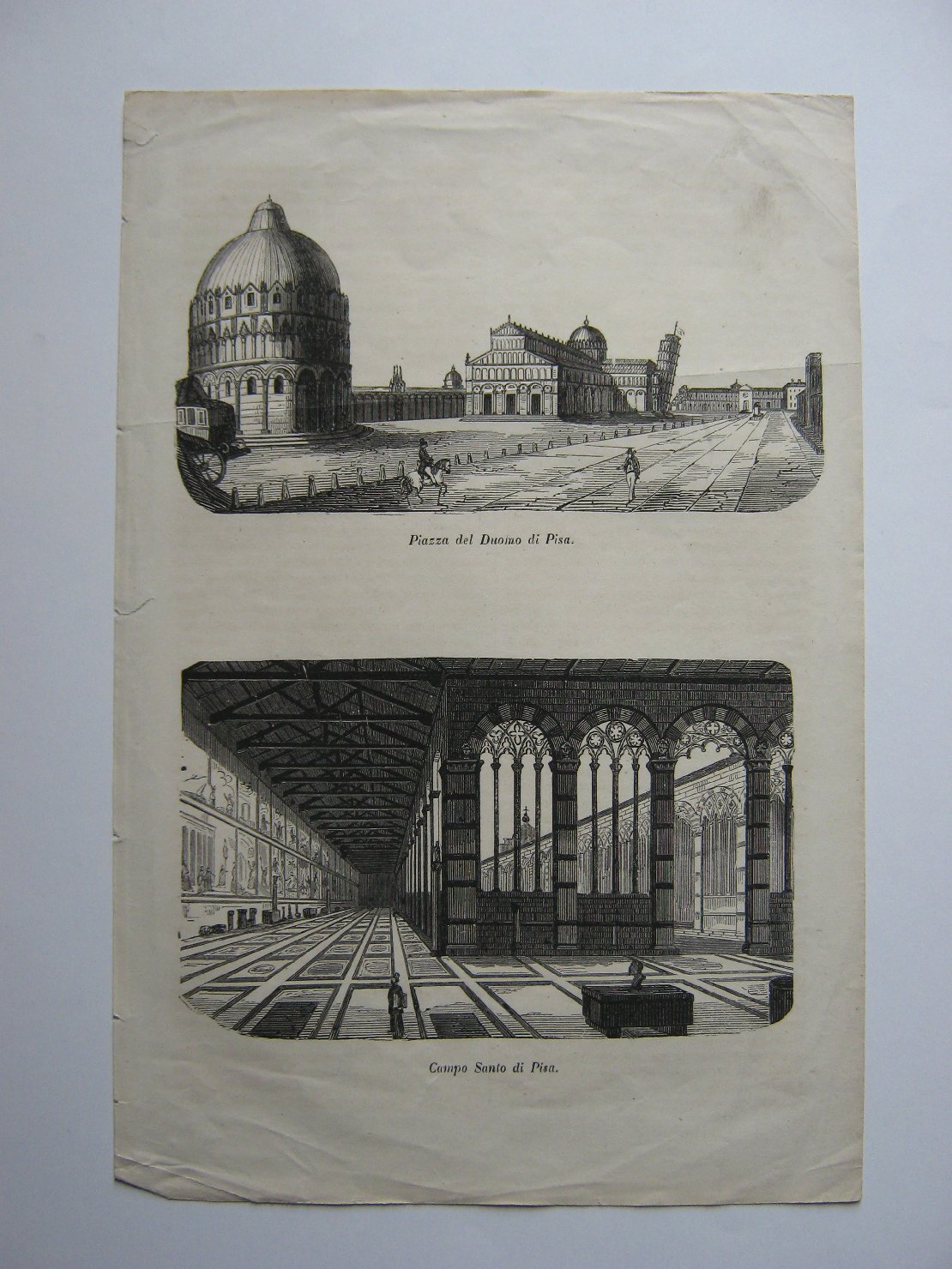 veduta di città (stampa, frammento) - ambito italiano (sec. XIX)
