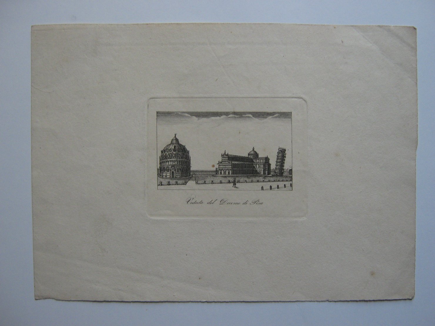 Duomo di Pisa, veduta di città (stampa, frammento) di Ciuti Gaetano (prima metà sec. XIX)