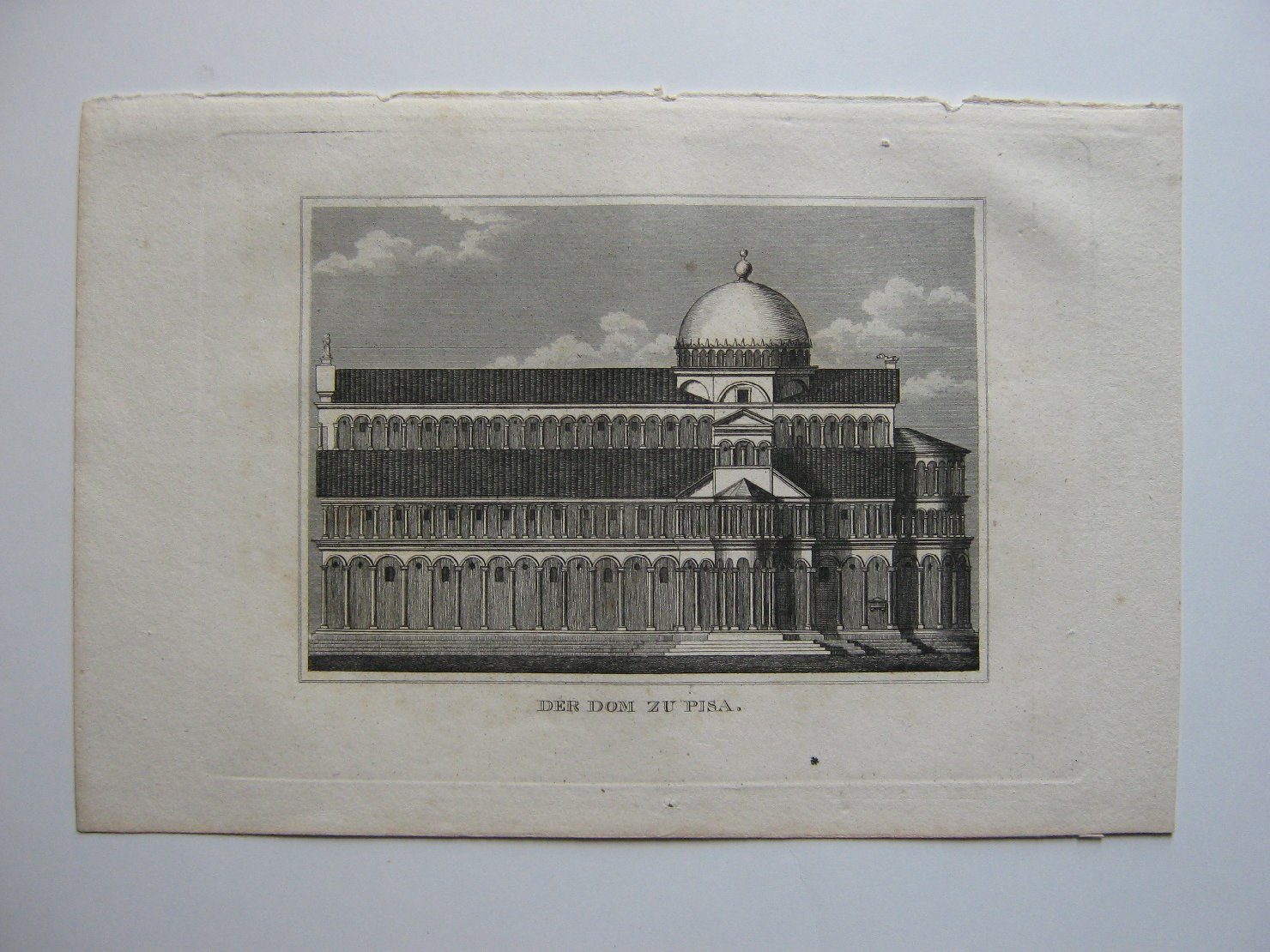Der Dom zu Pisa, veduta di città (stampa, frammento) - ambito tedesco (prima metà sec. XIX)