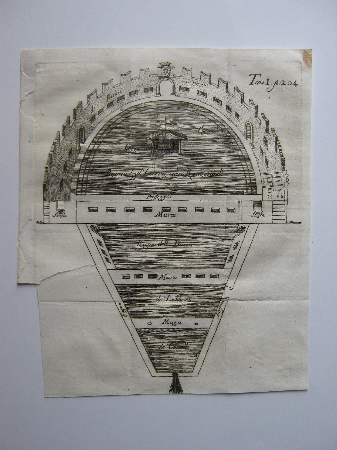 architettura (stampa, frammento) - ambito italiano (secc. XVIII/ XIX)