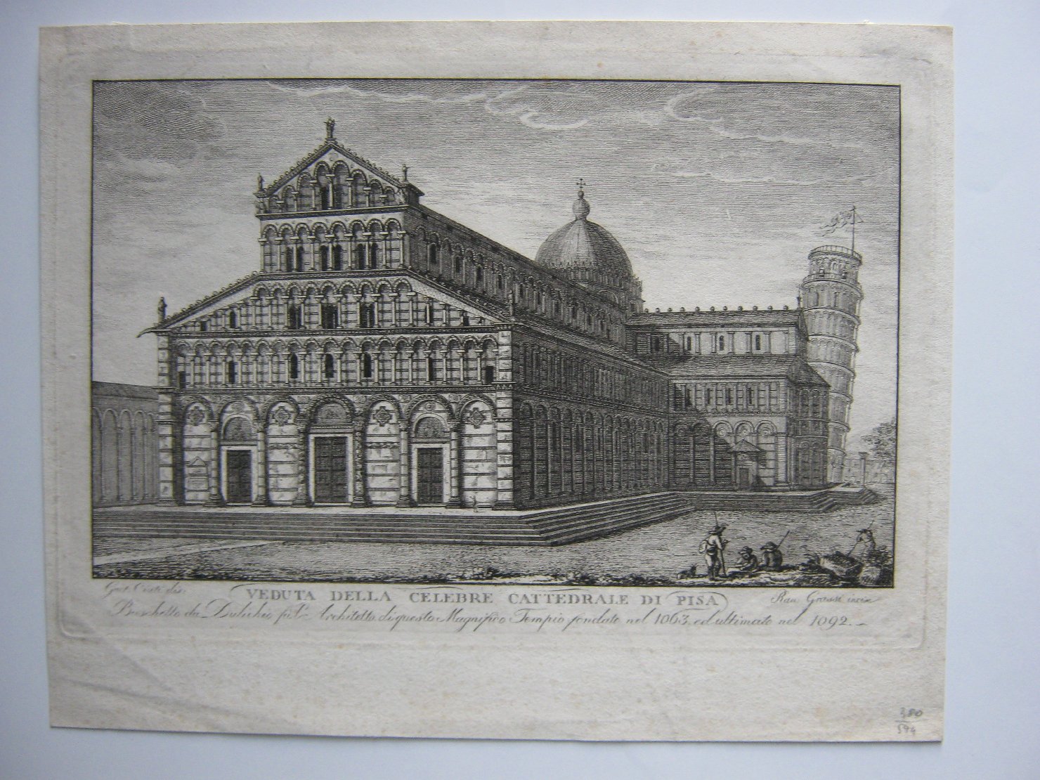 veduta di città (stampa, frammento) di Grassi Ranieri, Ciuti Gaetano (prima metà sec. XIX)