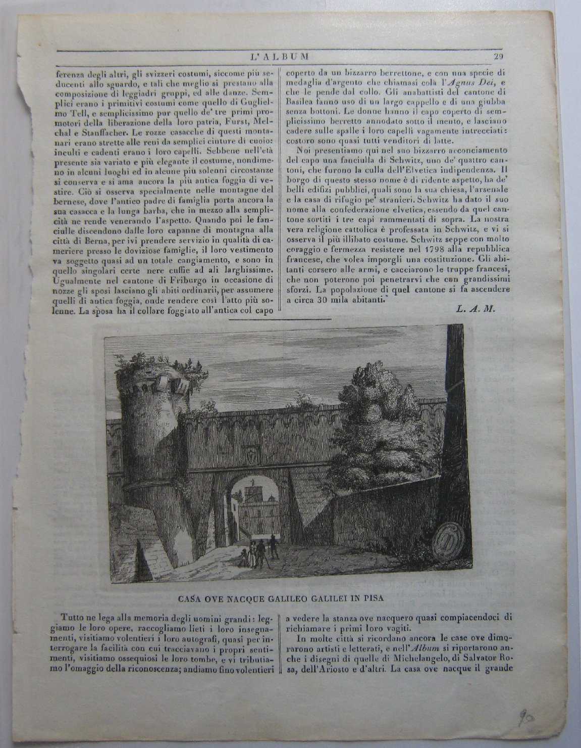 veduta di città (stampa, frammento) - produzione italiana (prima metà sec. XIX)