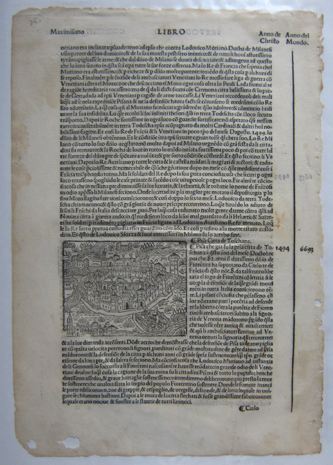 veduta di città (stampa, frammento) di Foresti Jacopo Filippo (secc. XV/ XVI)