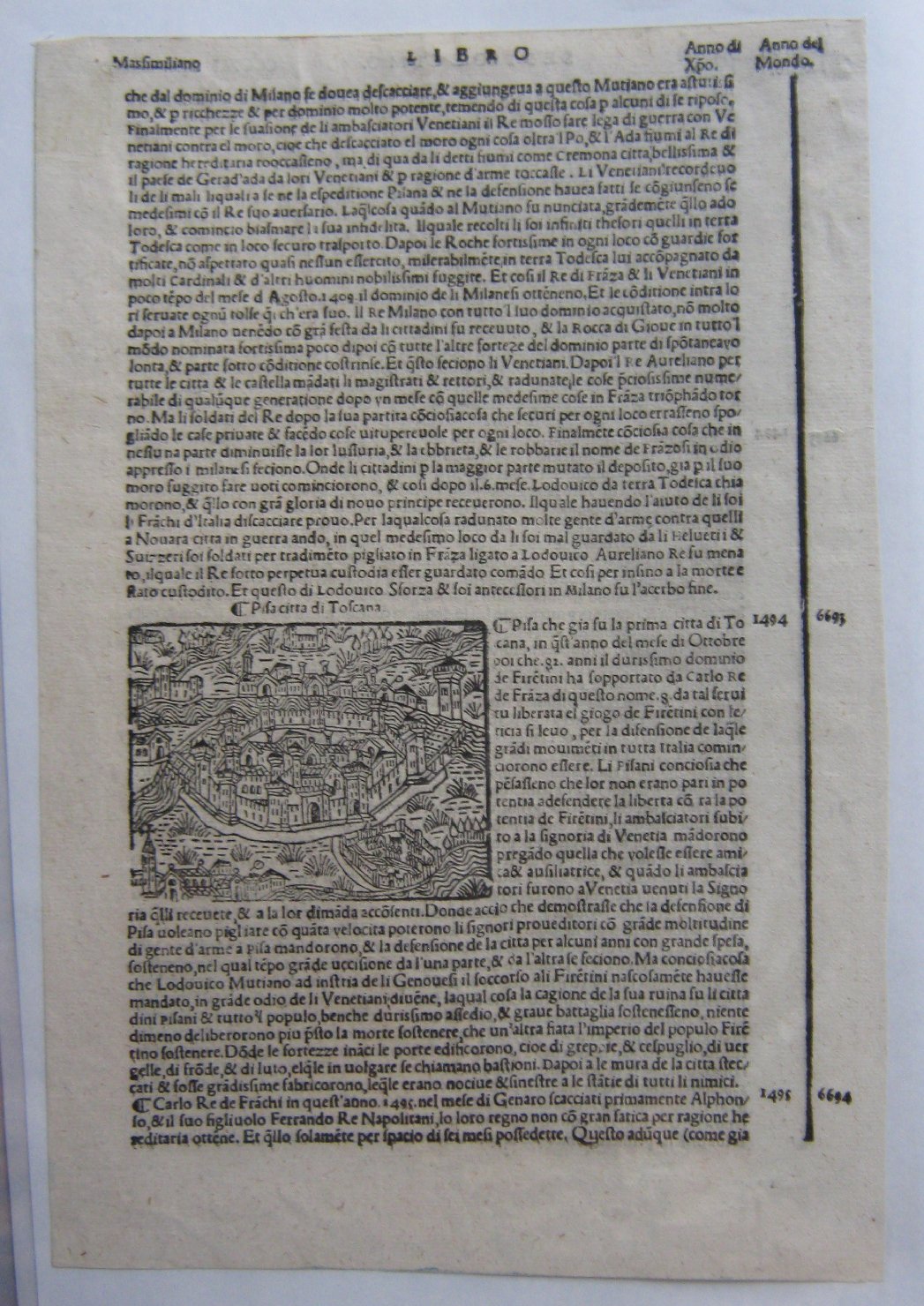 veduta di città (stampa, frammento) di Foresti Jacopo Filippo (secc. XV/ XVI)