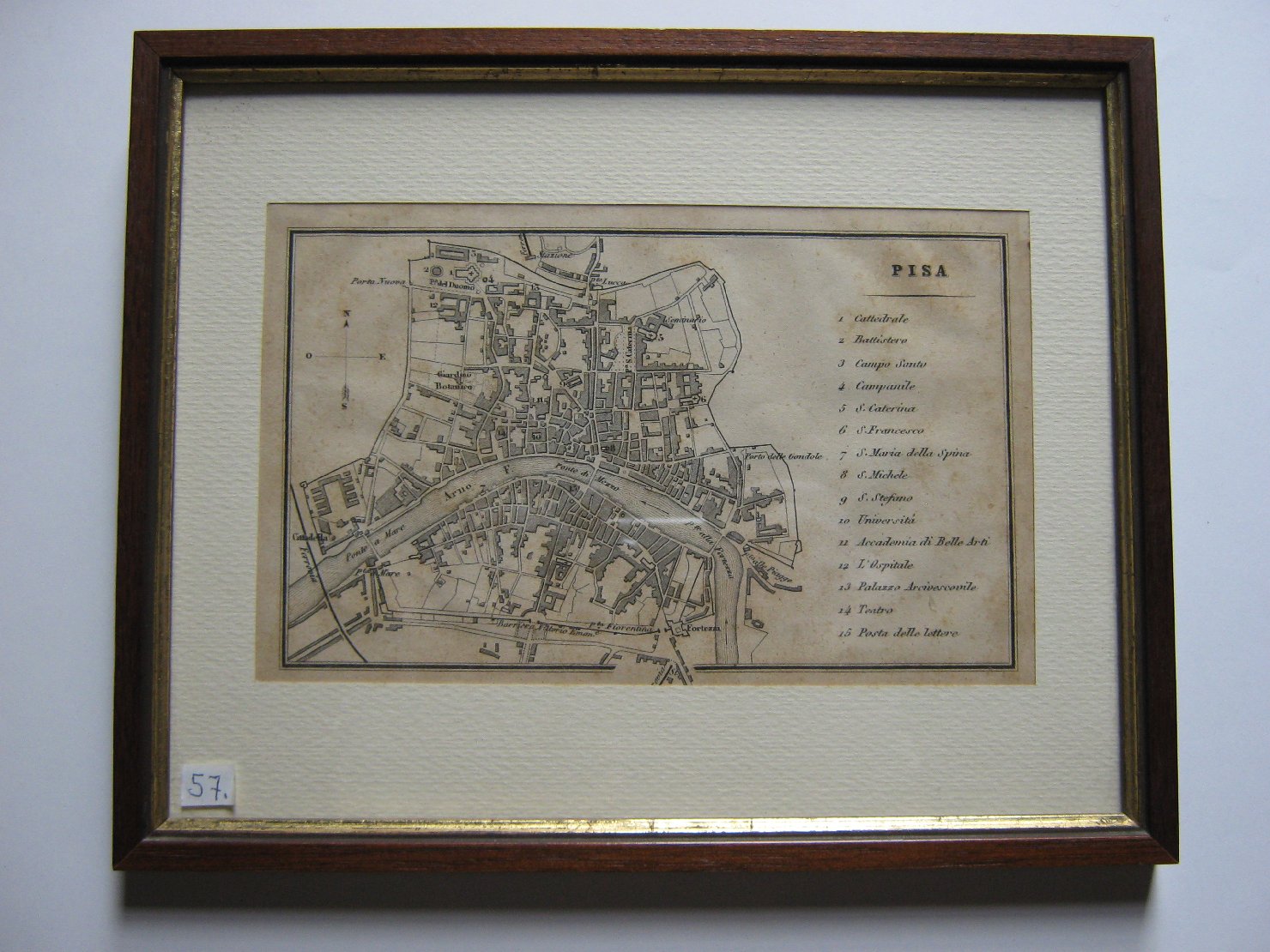 Pisa, geografia (stampa, frammento) - ambito italiano (seconda metà sec. XIX)
