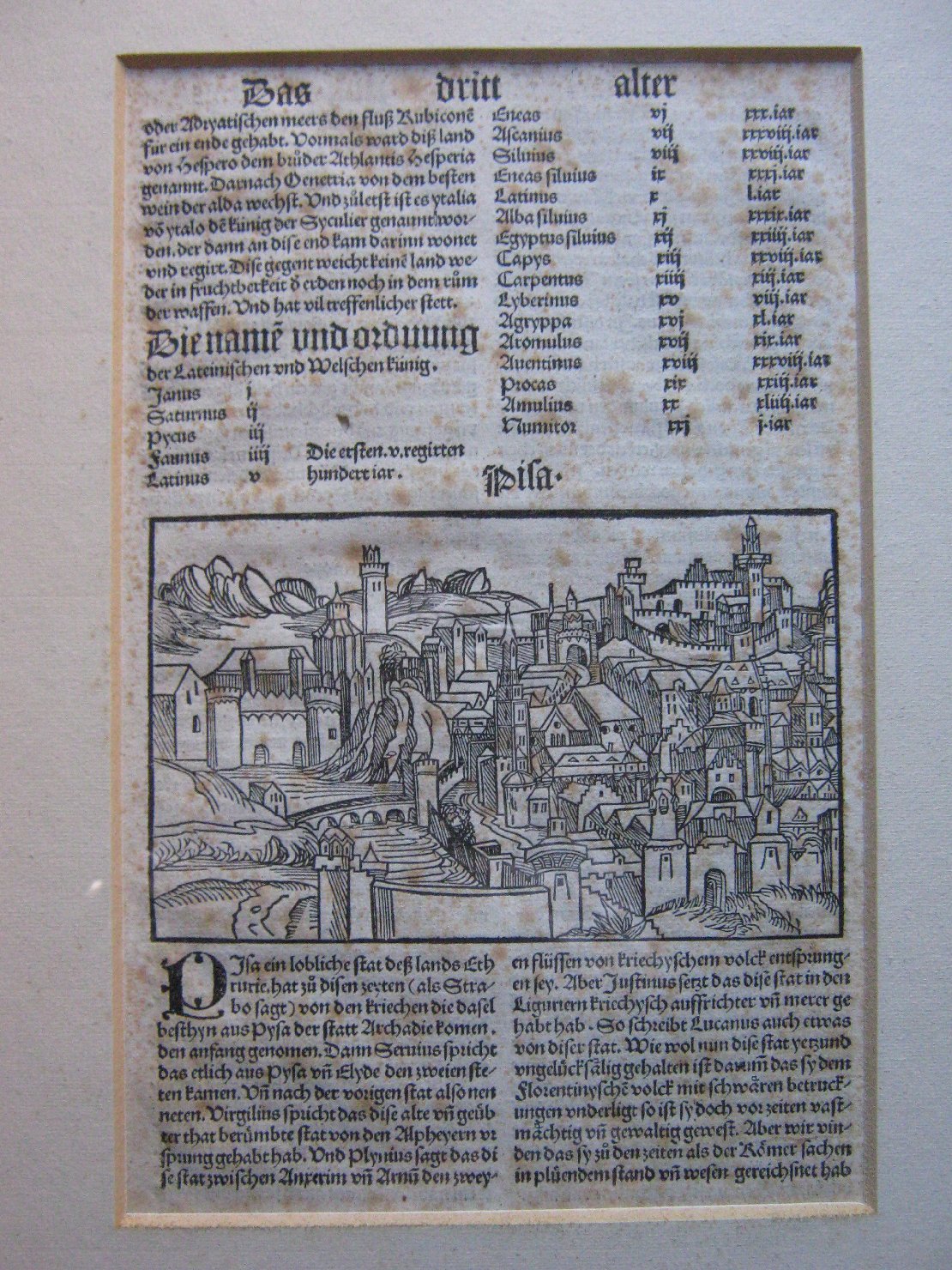 Pisa, veduta di cittï¿½ (stampa, frammento) - ambito tedesco (fine sec. XV)