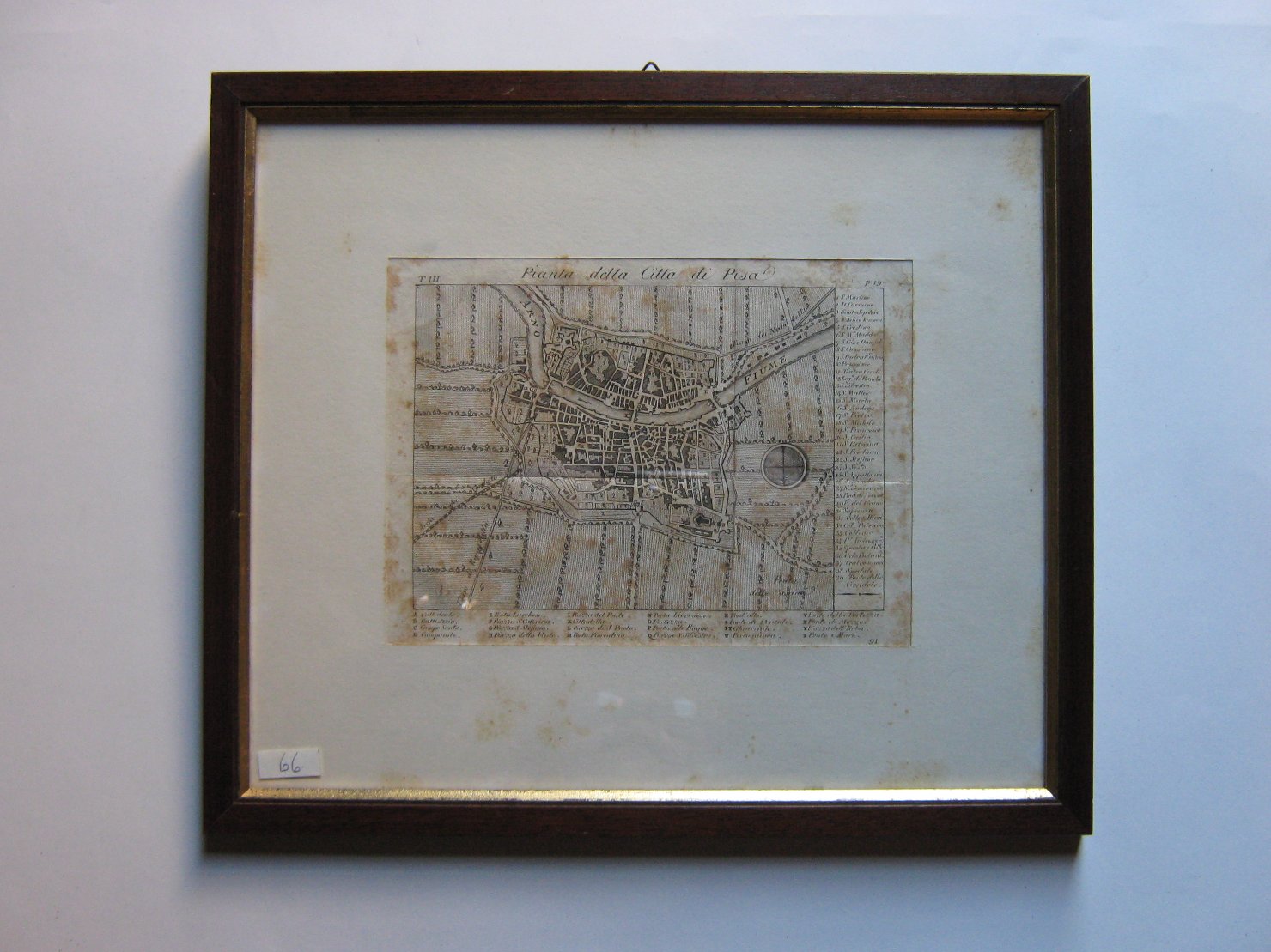 Pianta della cittï¿½ di Pisa, geografia (stampa, frammento) - ambito italiano (prima metï¿½ sec. XIX)