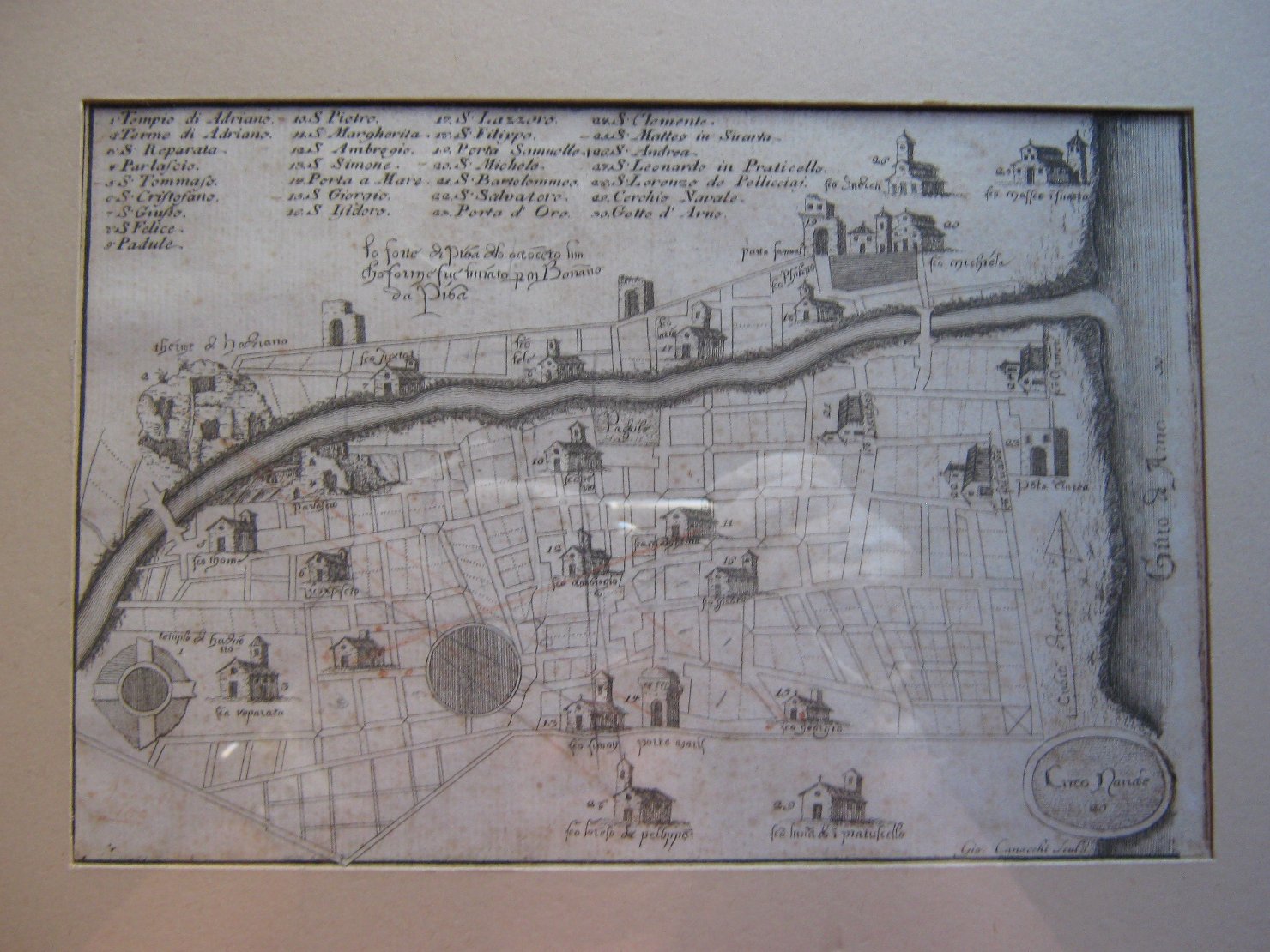 Lo forte di Pisa, geografia (stampa, frammento) di Canocchi Giovanni (seconda metï¿½ sec. XVIII)