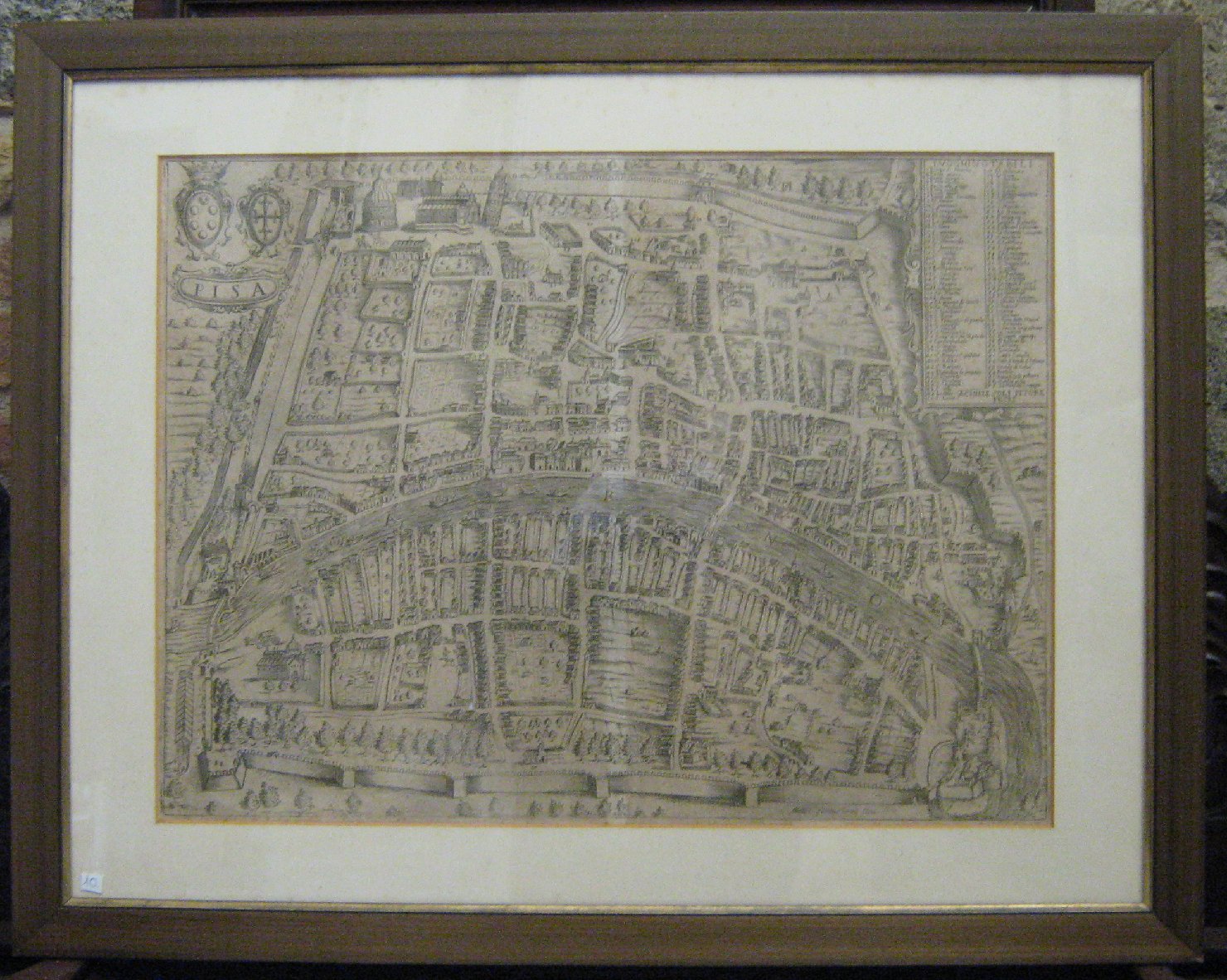 Pisa, geografia (stampa, frammento) di Soli Achille, Florimi Matteo (fine/inizio secc. XVI/ XVII)