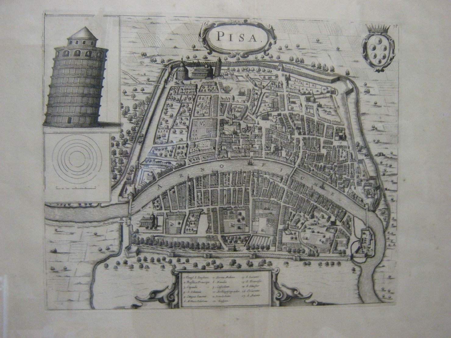 Pianta della Cittï¿½ di Pisa, geografia (stampa, frammento) - ambito olandese (seconda metï¿½ sec. XVII)