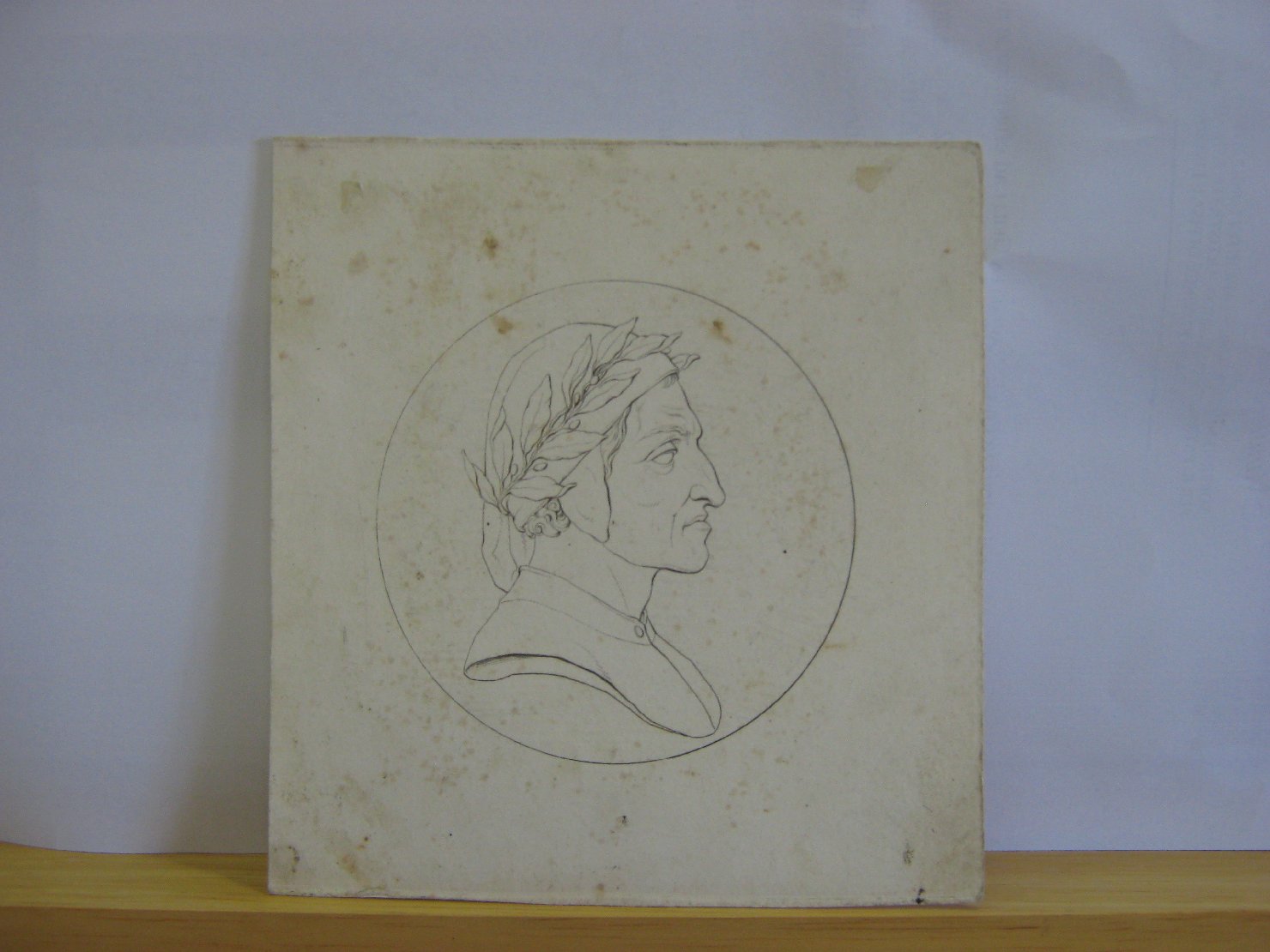 Dante Alighieri, ritratto d'uomo di profilo (stampa, frammento) di Rossi Leopoldo (prima metï¿½ sec. XIX)