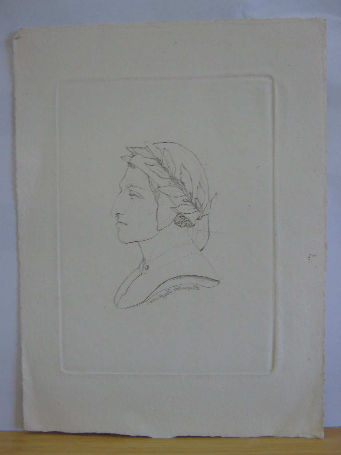 Dante Alighieri, ritratto d'uomo di profilo (stampa, frammento) di Rossi Leopoldo (prima metï¿½ sec. XIX)