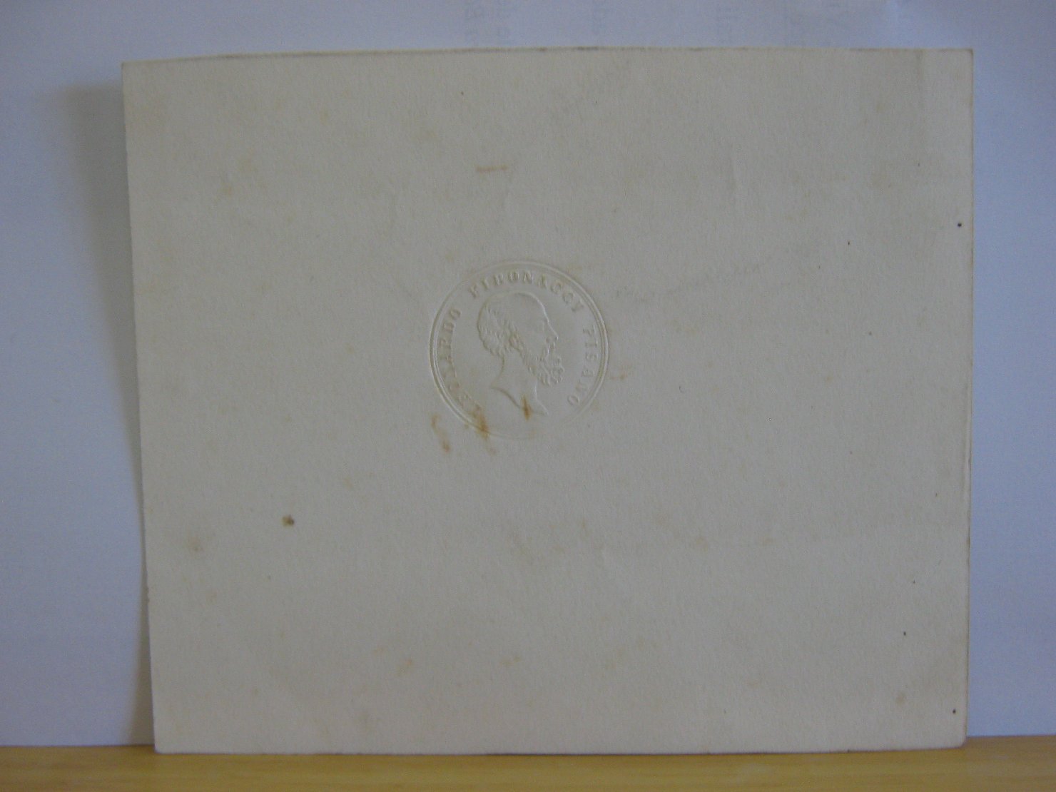 Leonardo Fibonacci, ritratto d'uomo di profilo (stampa, frammento) - ambito pisano (prima metï¿½ sec. XIX)