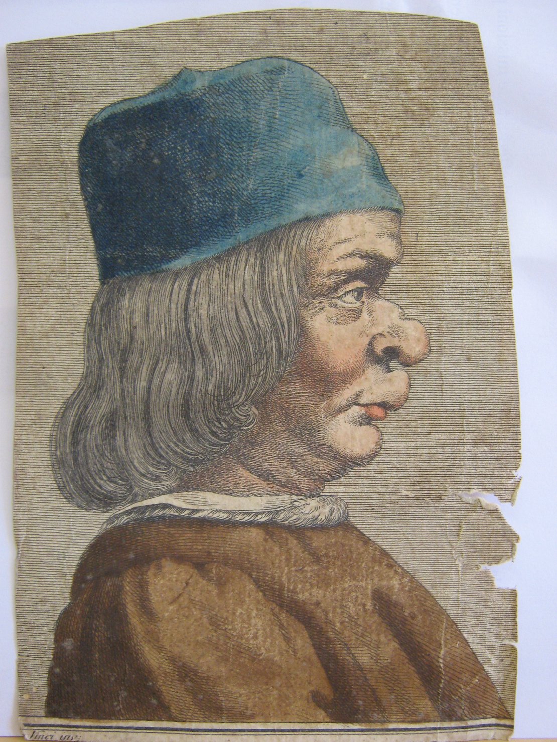 Caricatura leonardesca, figura grottesca (stampa, frammento) di Lasinio Carlo (secc. XVIII/ XIX)
