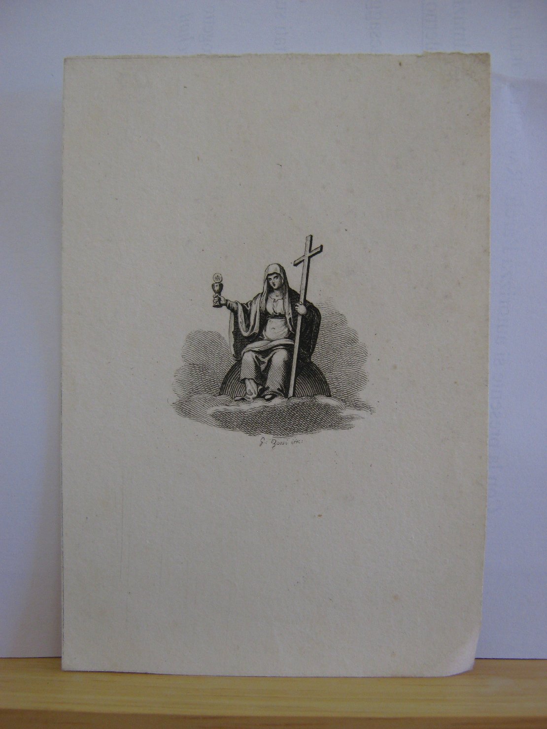 Allegoria della fede, Fede (stampa, frammento) di Rossi Giuseppe (prima metï¿½ sec. XIX)